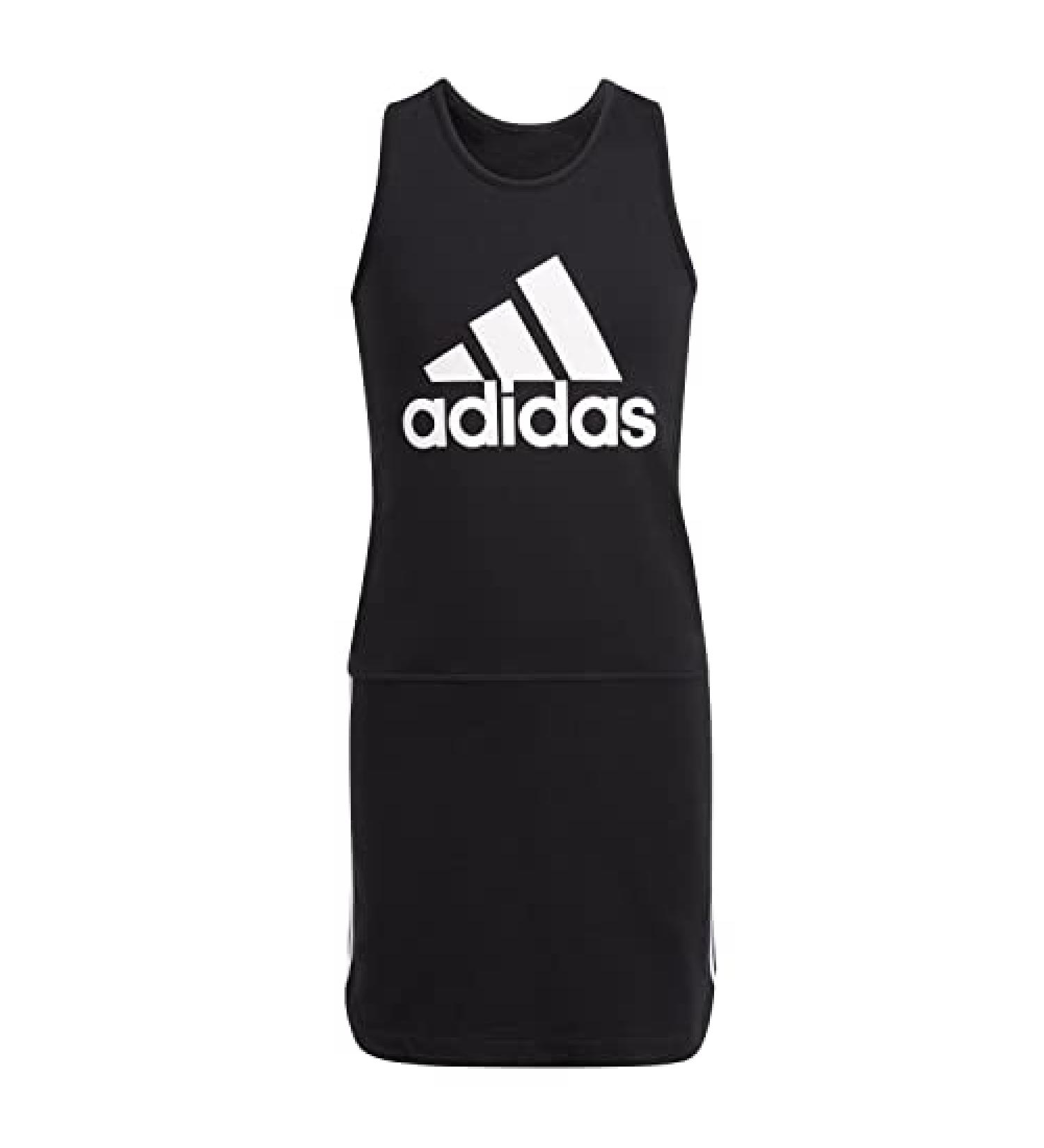 adidas Girls' Sleeveless Tank Dress - Size Large, Black | Curved Hem | Shop Now - Buy Online on GoSupps.com