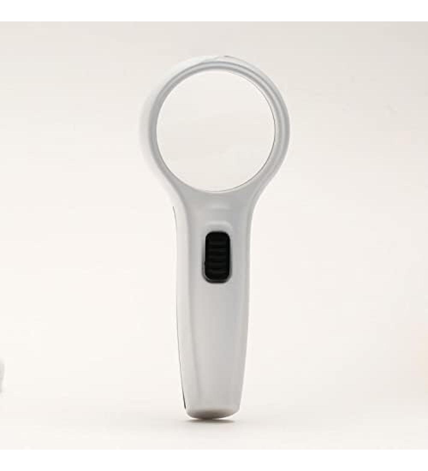 Handheld Reading Magnifier Magnifying Mirror Magnifying Glass Hand-Held High-Definition Reading Magnifier with Led Light for The Elderly to Read Books Newspapers and Repair Lighting Magnifi - Buy Online on GoSupps.com