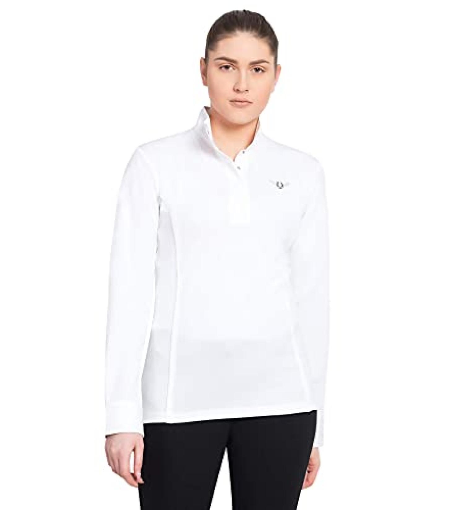 TuffRider Women's Kirby Kwik Dry Long Sleeve Show Shirt - Medium White/White - Buy Online on GoSupps.com