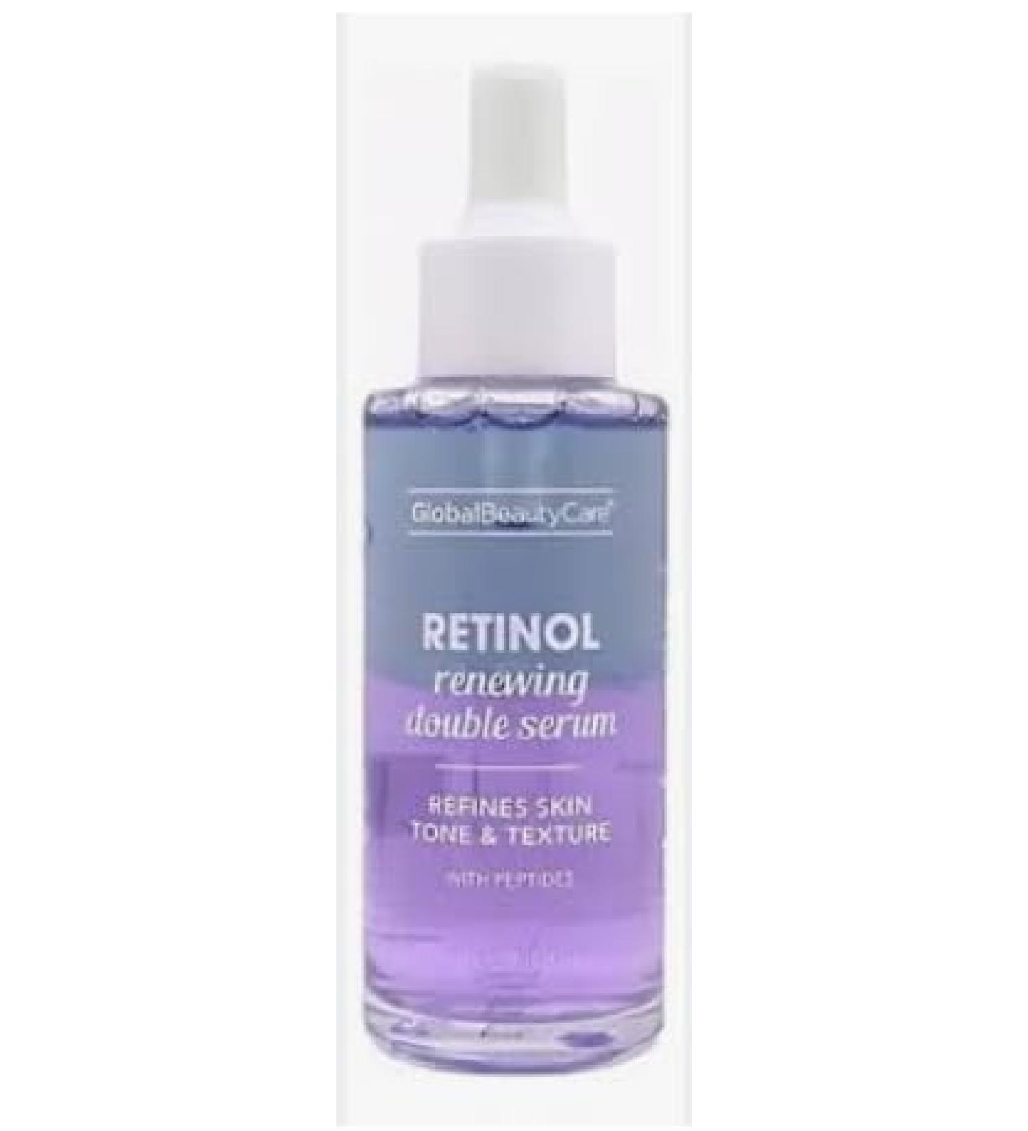 Retinol Renewing Double Serum with Peptides 1.7 Fl Oz Skin Texture Refining Treatment Mineral Oil Free