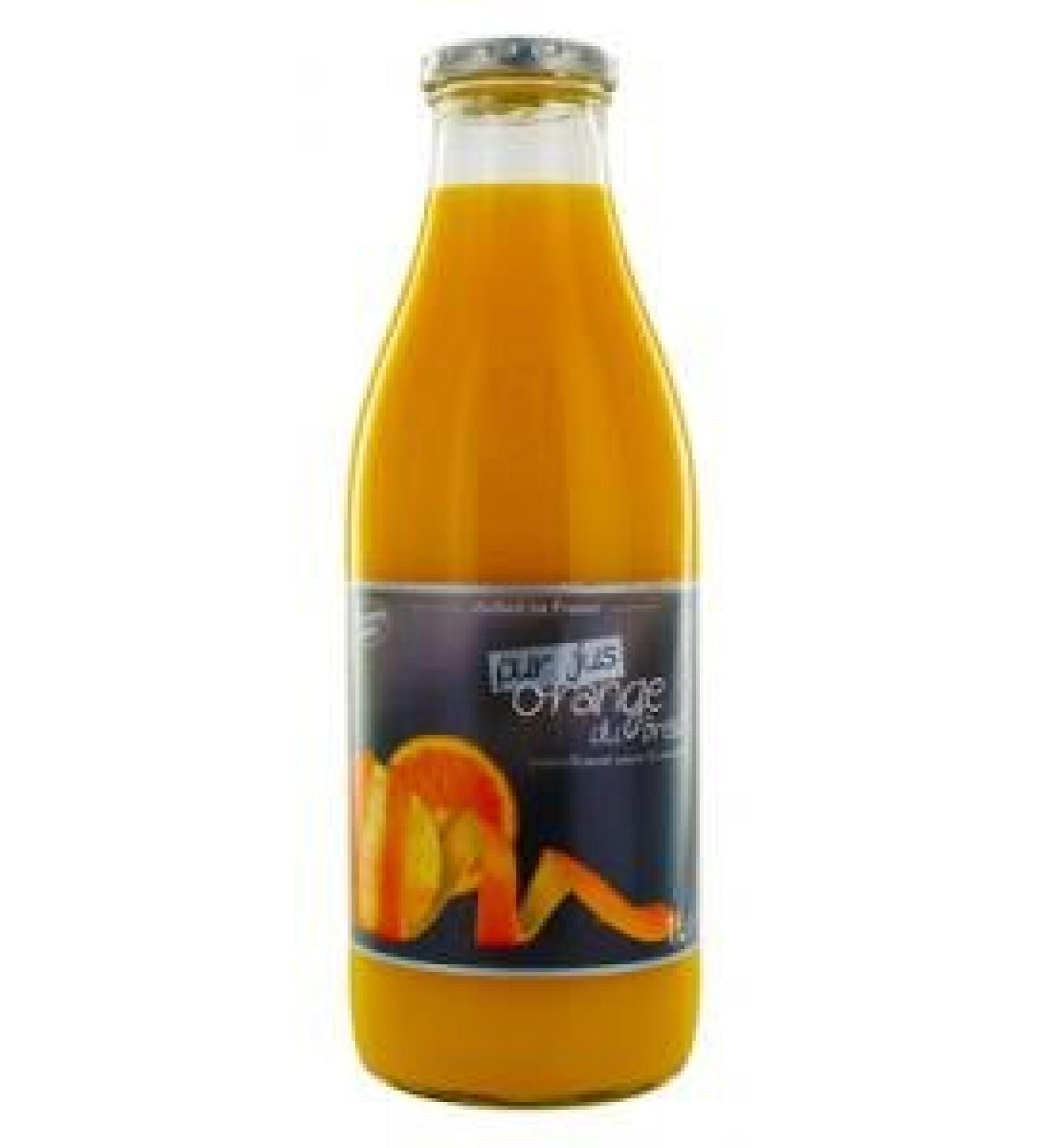 Produit du monde Product of the World - Pure Brazilian Orange Juice 1 Litre Glass Bottle