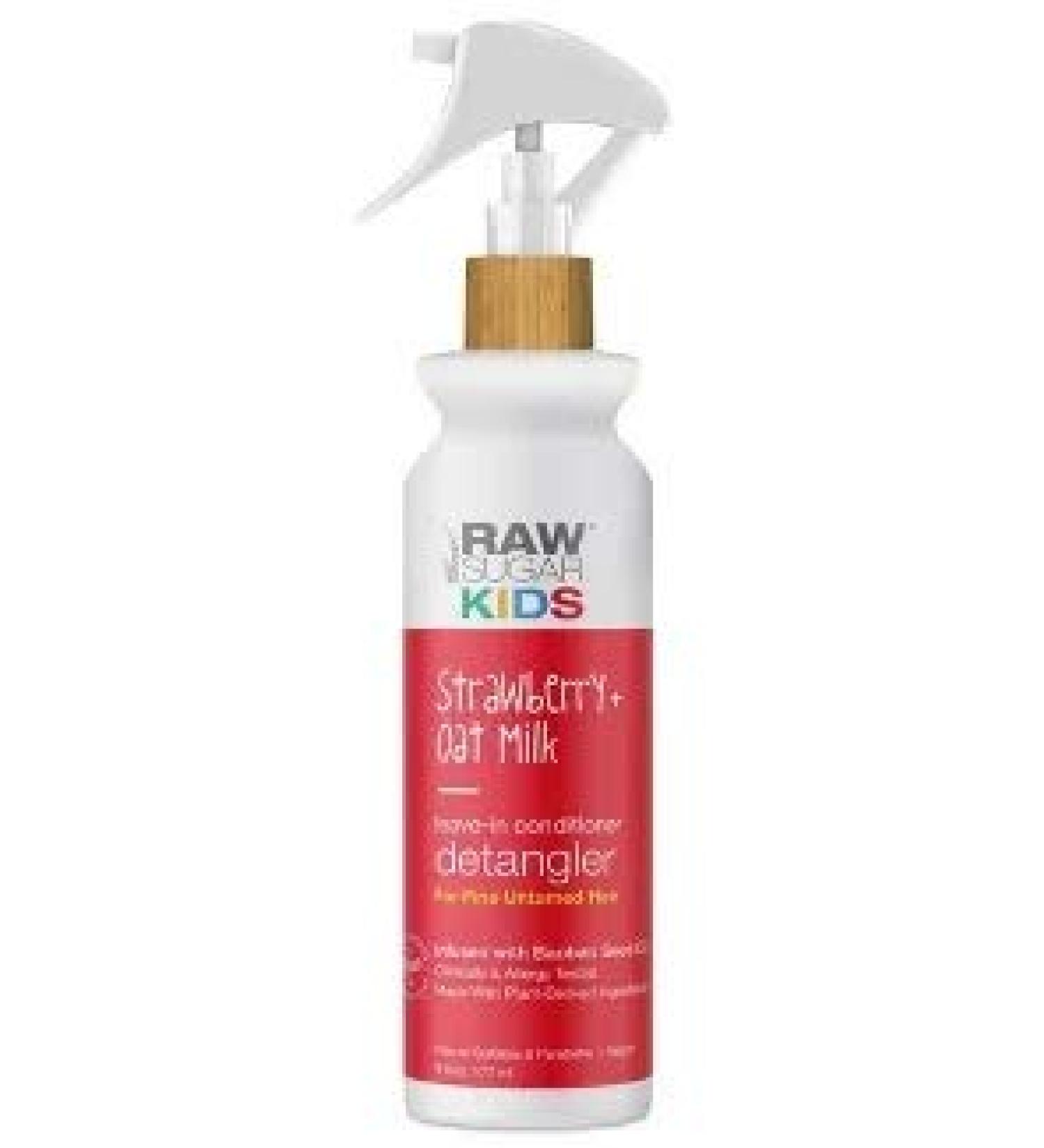 RAW SUGAR Kids Strawberry + Oat Milk Leave-in Conditioner & Detangler For Fine Untamed Hair - Infused with Baobab Seed Oil - 6 fl. oz  6 Fl Oz (Pack of 1)