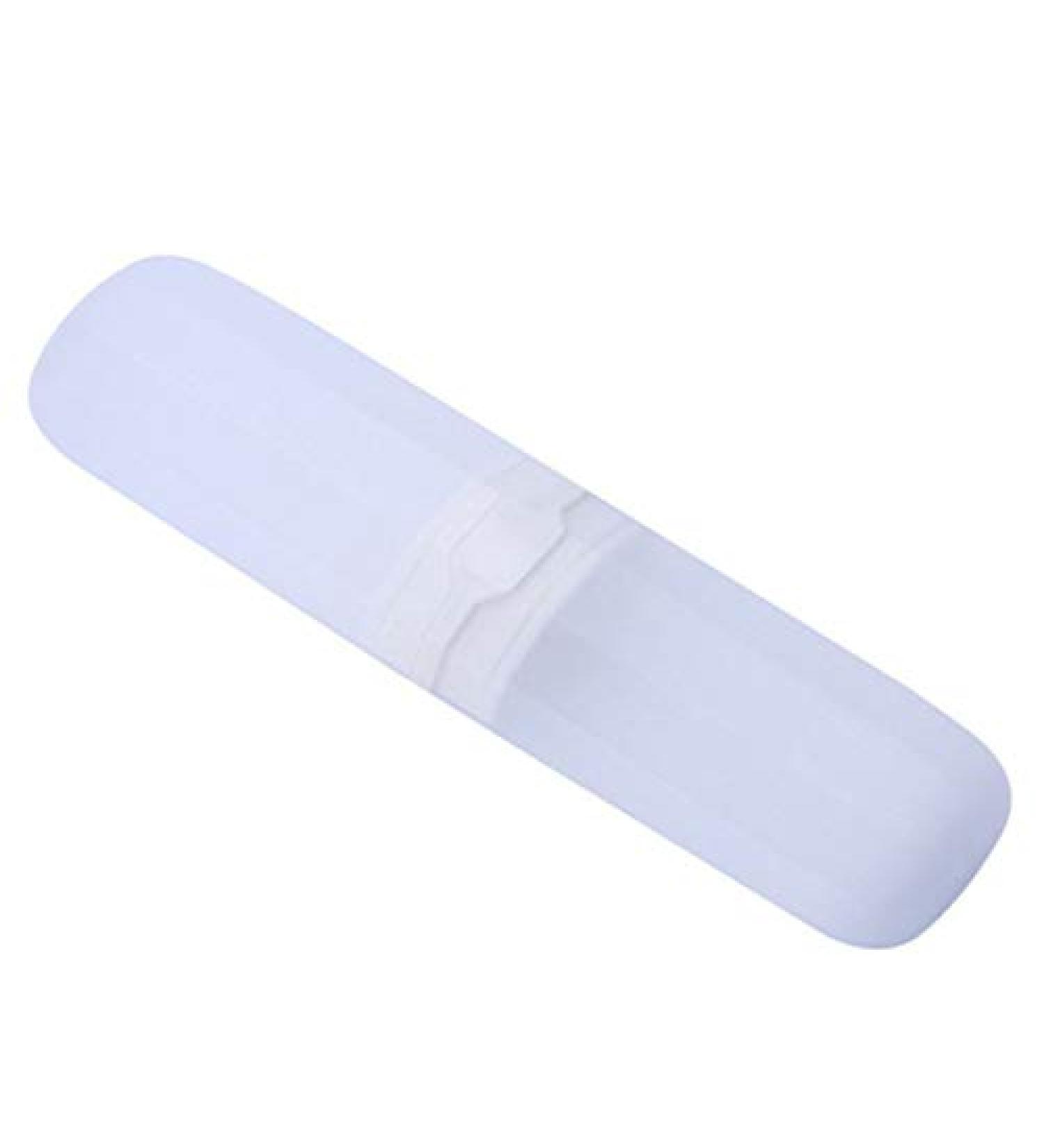 Qwertfeet Travel Toothbrush Case - Stretchable Toothpaste Holder Anti-Bacterial Adjustable Box Transparent White - Ideal for International Travel - Buy Online on GoSupps.com
