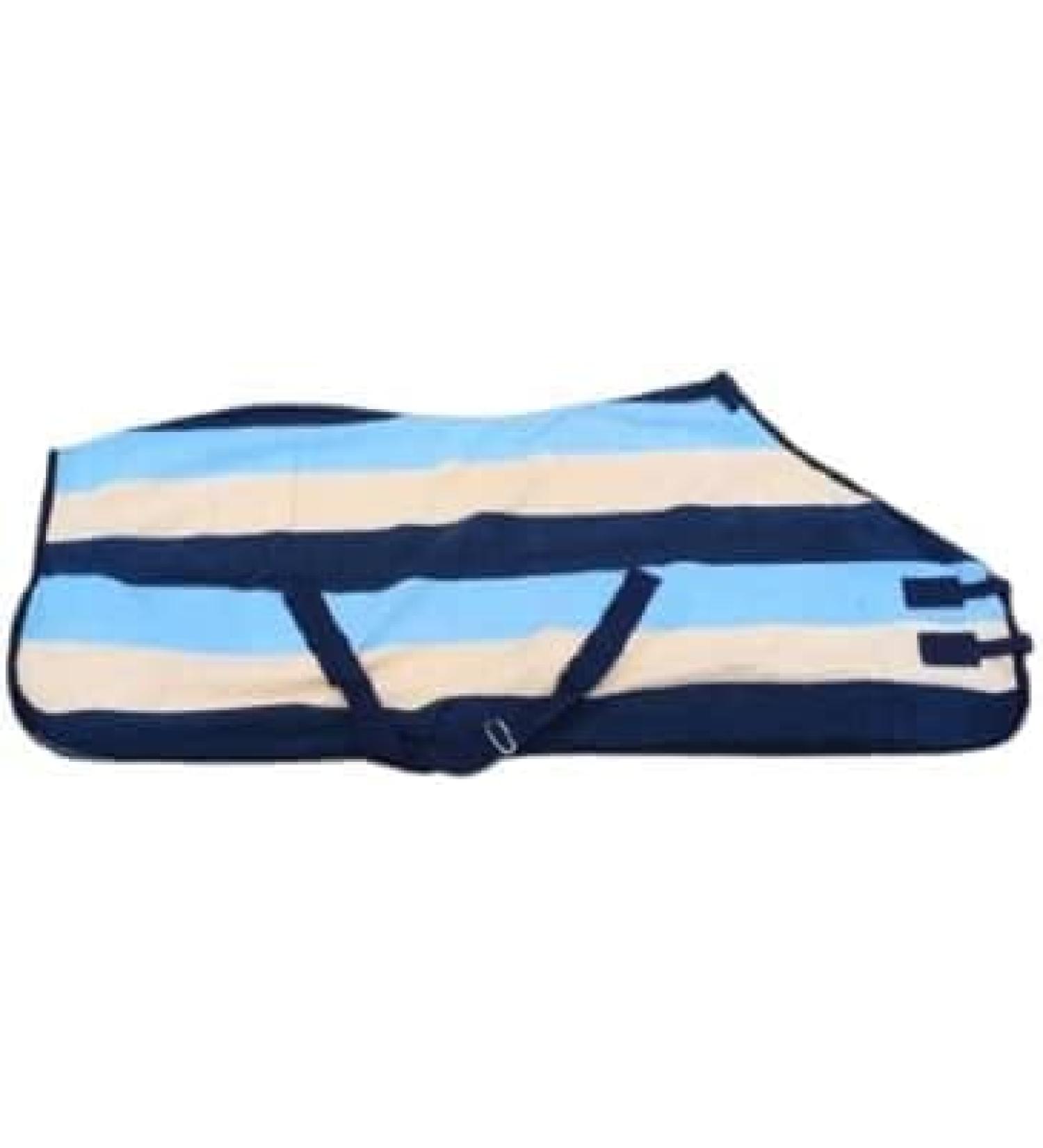 NEW Mini Shetland Horse Fleece rugs Surcingles FOAL/MINI/SHETLAND/PONY Sky Blue/Cream Stripes (3'9")