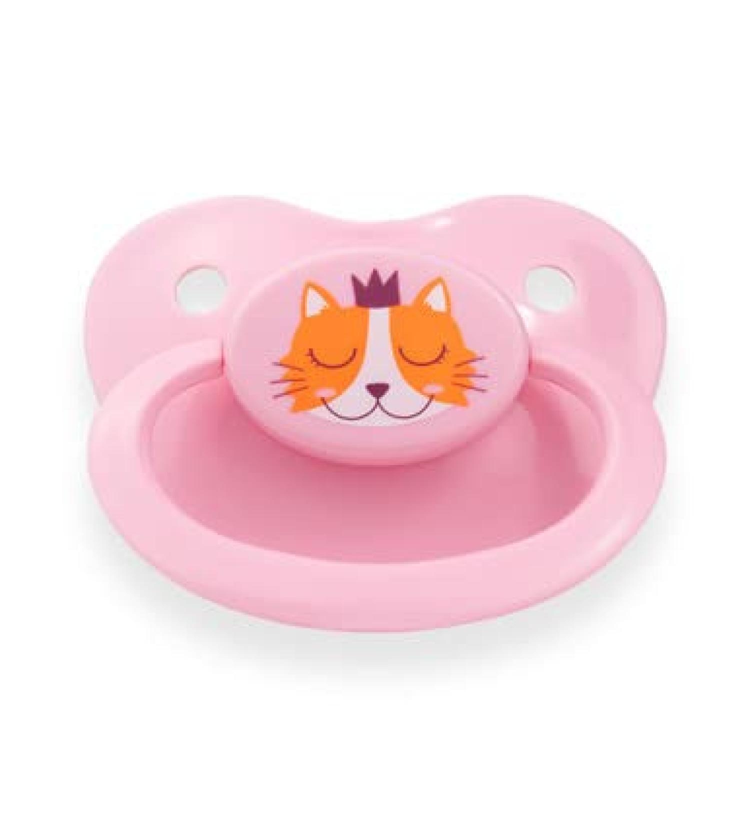 Pacifier Addict - Fixx - Jumbo Size 10 Orthodontic Therapeutic Sleep Aid XXL Adult Pacifier - Pink - Queen of Cats
