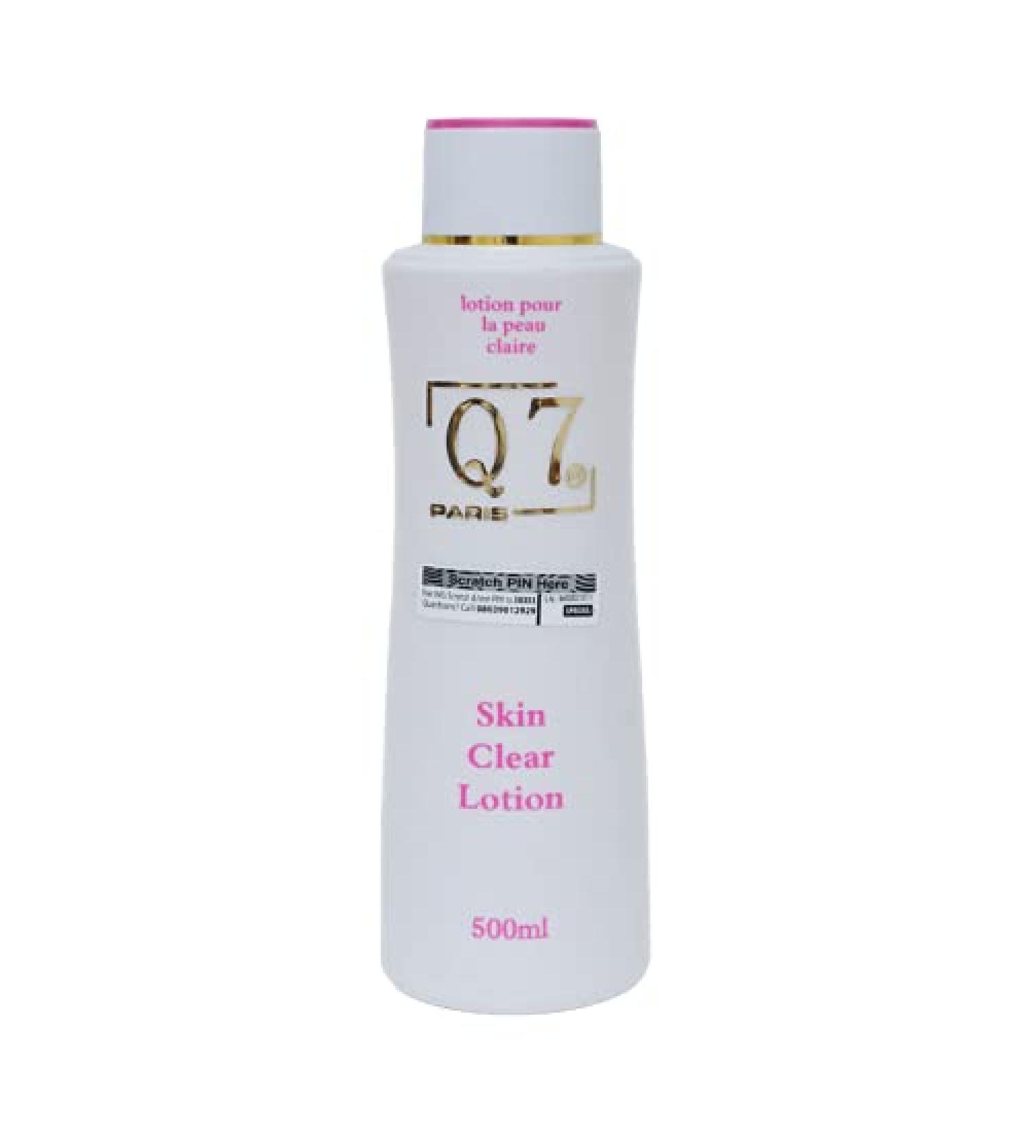 Q7Paris Skin Clear Lotion| Ultimate Skin Solution for Hydration & Brightening | Infused Almond & Shea Butter Anti-Aging Moisturising and Repairing Formula for Dark Spots - 500ml - Buy Online on GoSupps.com