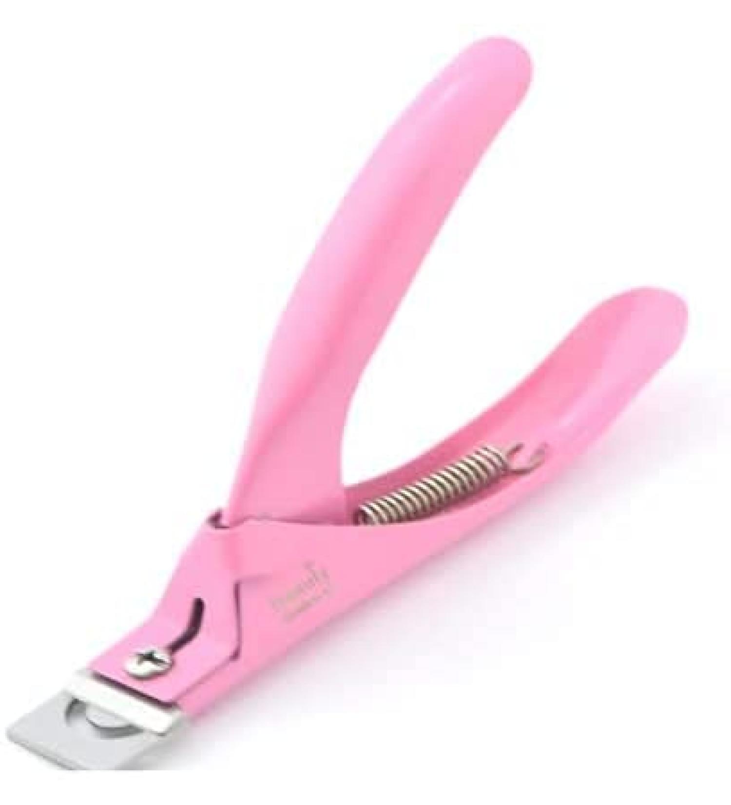 Acrylic False Nail Clipper Stainless Steel Nail Tip Cutter Trimmer Fake Nail Clippers for Nail (pink)