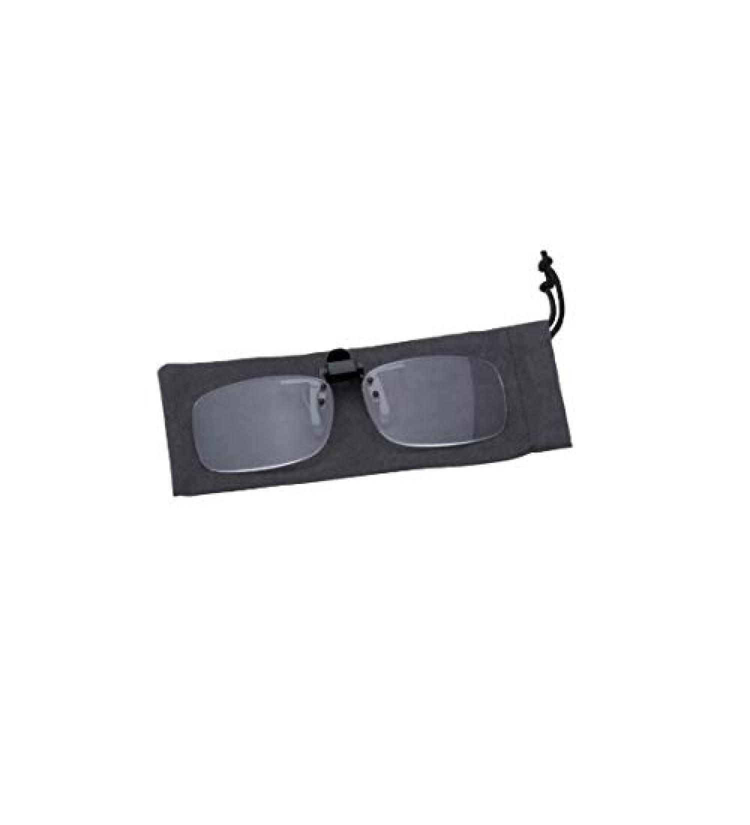 pivoting clip-on/clip-on with the strength + 2.00 dpt and including lockable insert case