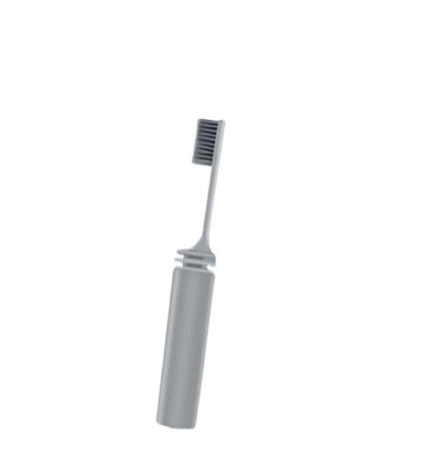 Portable Foldable Travel Toothbrush for Camping - Compact Gray Toothbrush for Adults - Buy Online on GoSupps.com