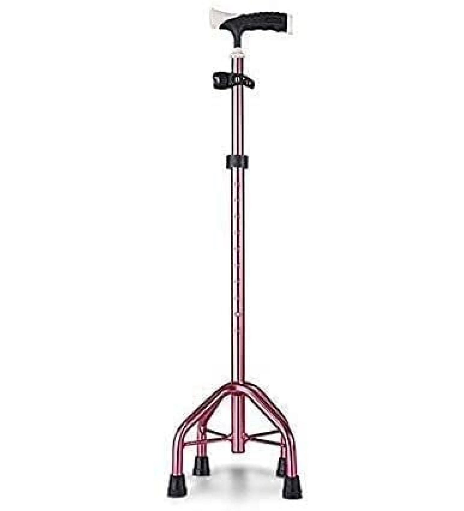 Walking Stick Walkers for Seniors Thick Aluminum Cane Four- Legged Walking Stick Old Non- Crutch Flashlight TelesMultifunction Non- Walking Stick with Hospital rollator Walker