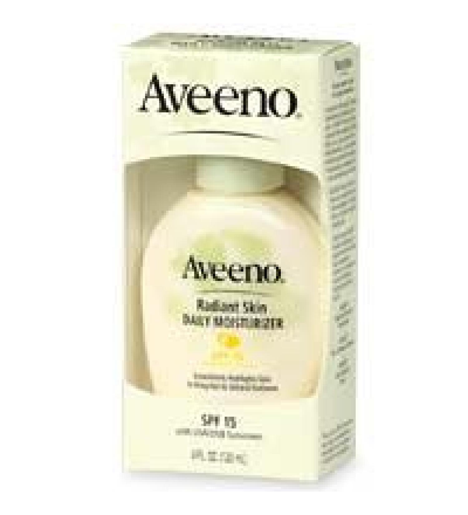 Aveeno Positively Radiant Skin Daily Moisturizer, SPF-15, 4-Ounce Bottles (Pack of 2)