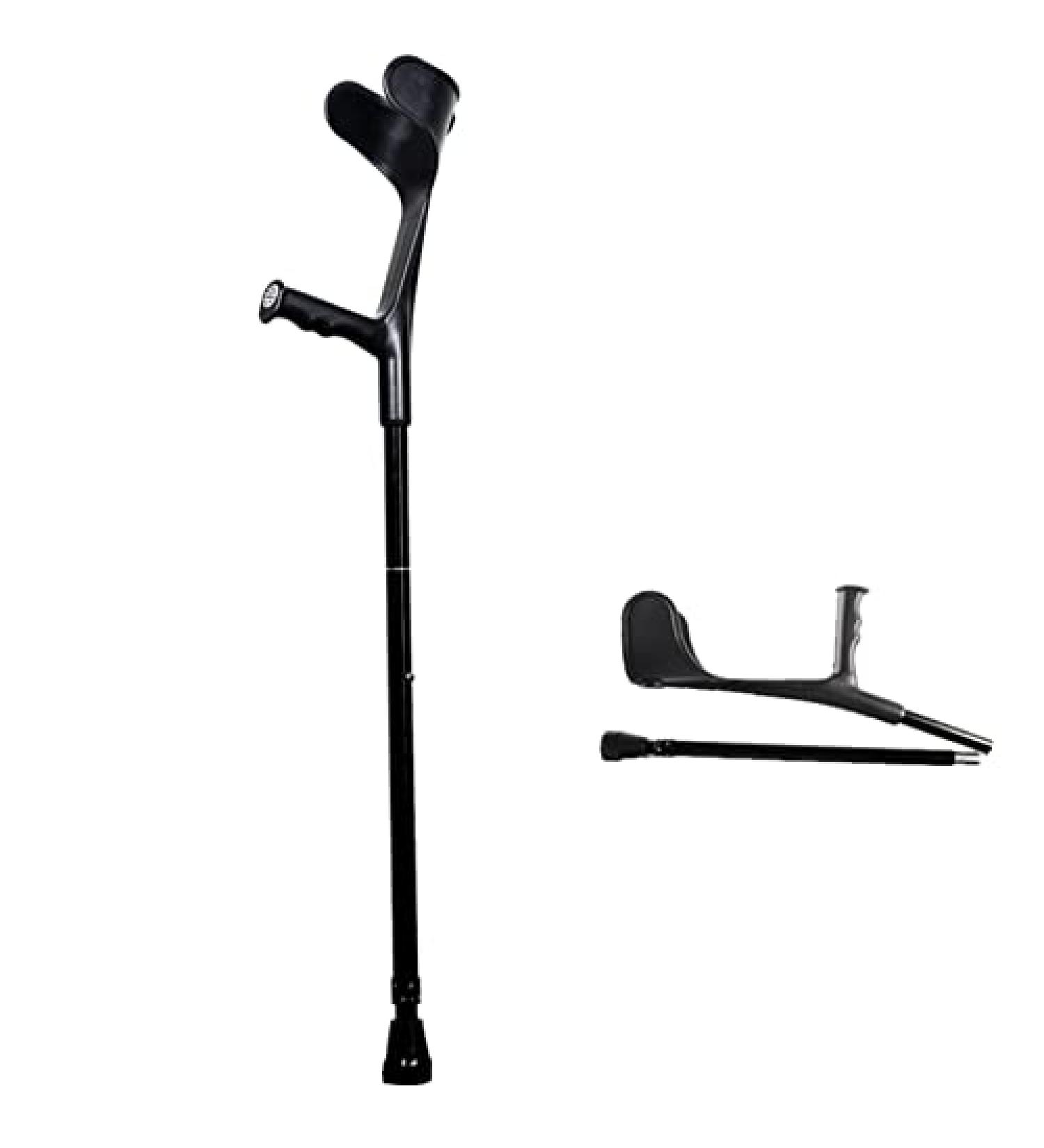 Folding Forearm Crutch for Adult Crutches for Walking Lightweight Crutches for Travel Aluminum Crutches Adjustable (Black) Lucky Star - Buy Online on GoSupps.com