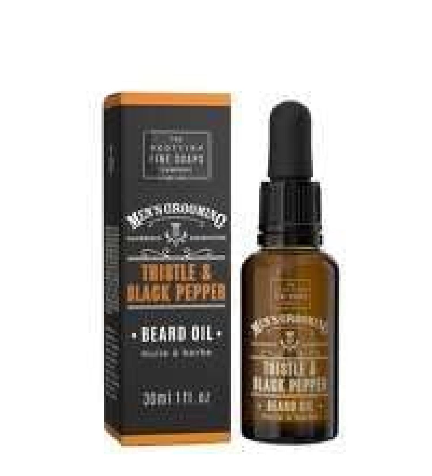 Men's Grooming by The Scottish Fine Soaps Company Thistle & Black Pepper Beard Oil 30ml