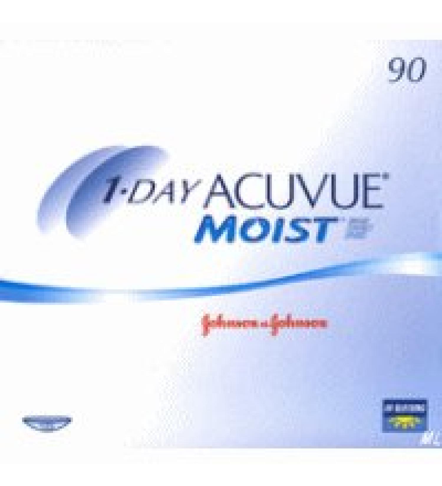 1-Day Acuvue MOIST daily lenses 90 pieces/BC: 8.5 mm/DIA: 14.2 / -2.75 diopters