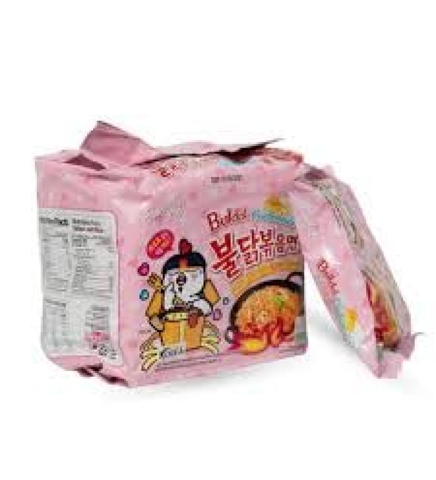 Samyang Hot Carbonara Ramen - 140g x 5 | Creamy Italian Carbonara | Harmonious Flavor Contrast | Perfect for Quick Meals | Unique Fusion - Buy Online on GoSupps.com