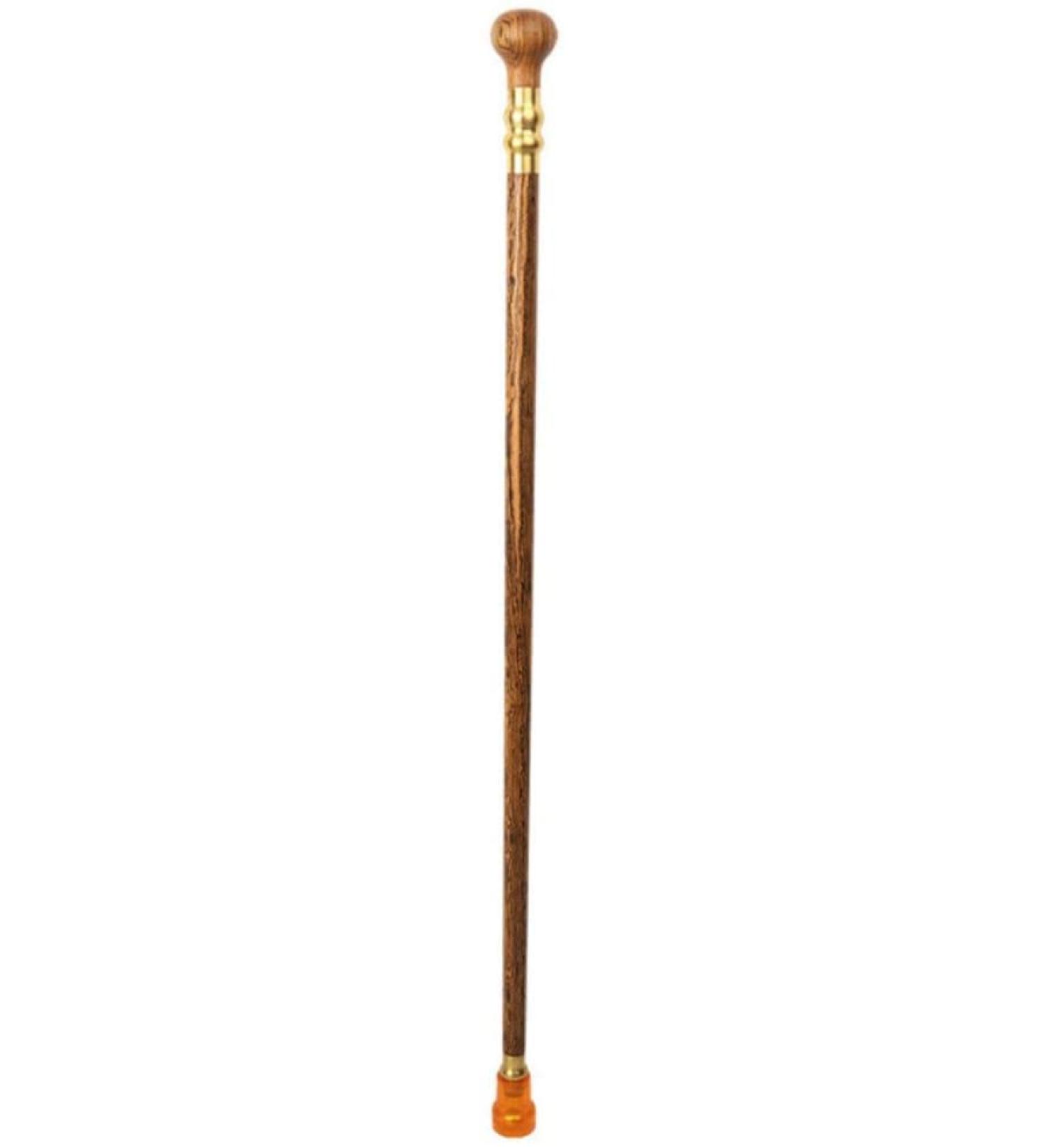 Wooden Cane Solid Walking Stick Wooden Cane Golden Sandalwood Faucet Crutches Older People Walking Sticks Sticks Gifts for Elderly Seniors (Roundhead) Lucky Star - Buy Online on GoSupps.com