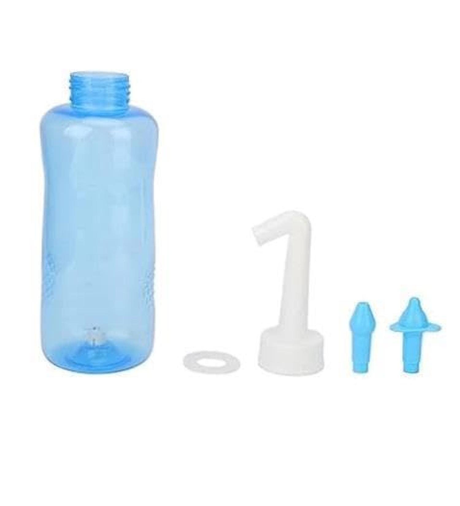 500ML Nasal Irrigation Bottle for Adults - Sinus Rinse Kit with 2 Nozzles for Safe and Effective Nasal Cleansing - Includes Saline Nasal Spray - Buy Online on GoSupps.com