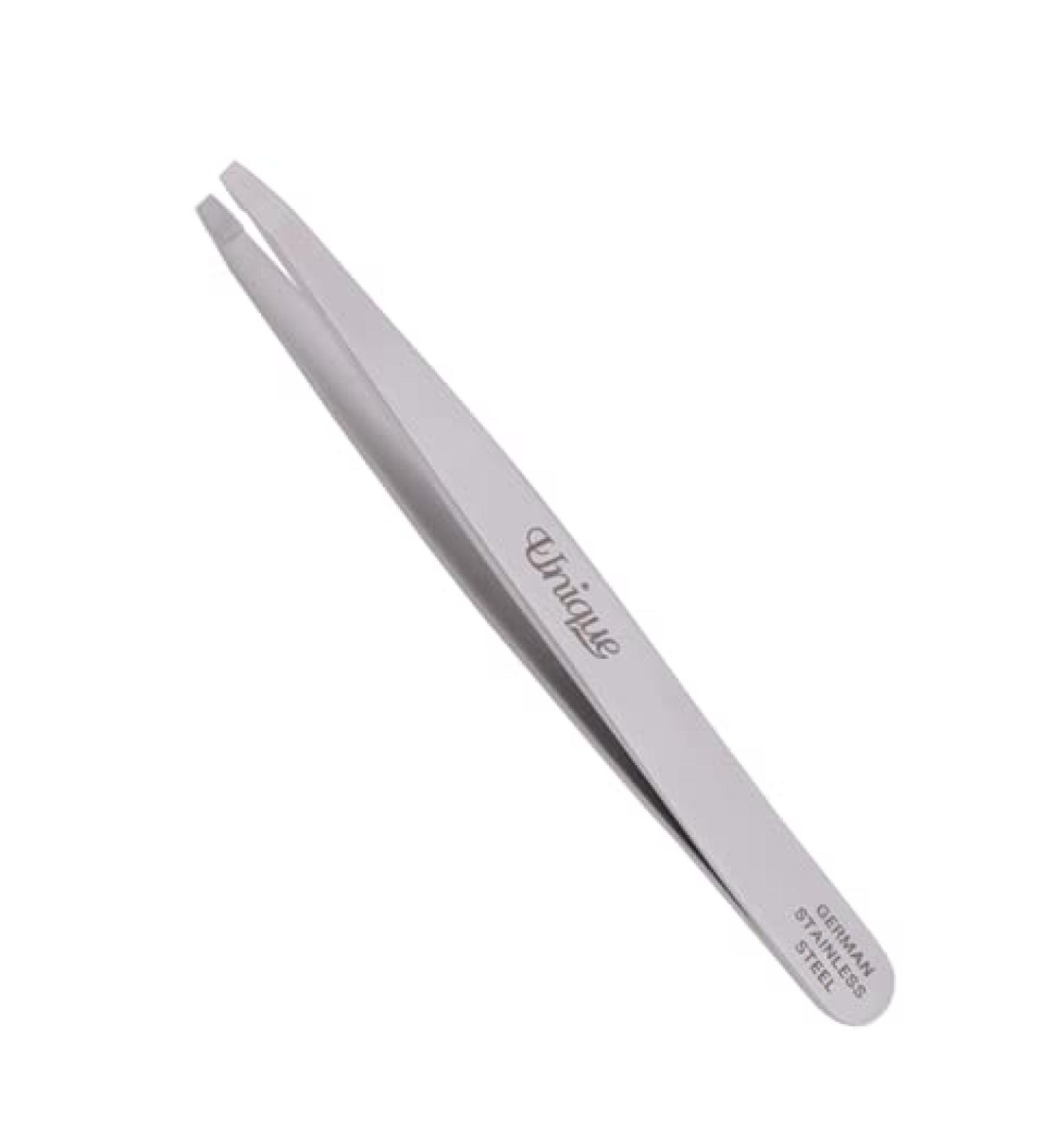 German Stainless Steel Eyebrow Slant Tip Tweezers for Precise Facial Hair Removal and Brow Shaping by The Unique Edge - Buy Online on GoSupps.com