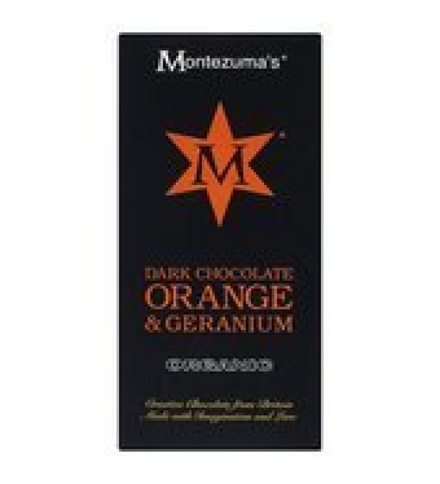 Montezuma Montezumas Chocolate Org - Dark orange and geranium bar - 100 g