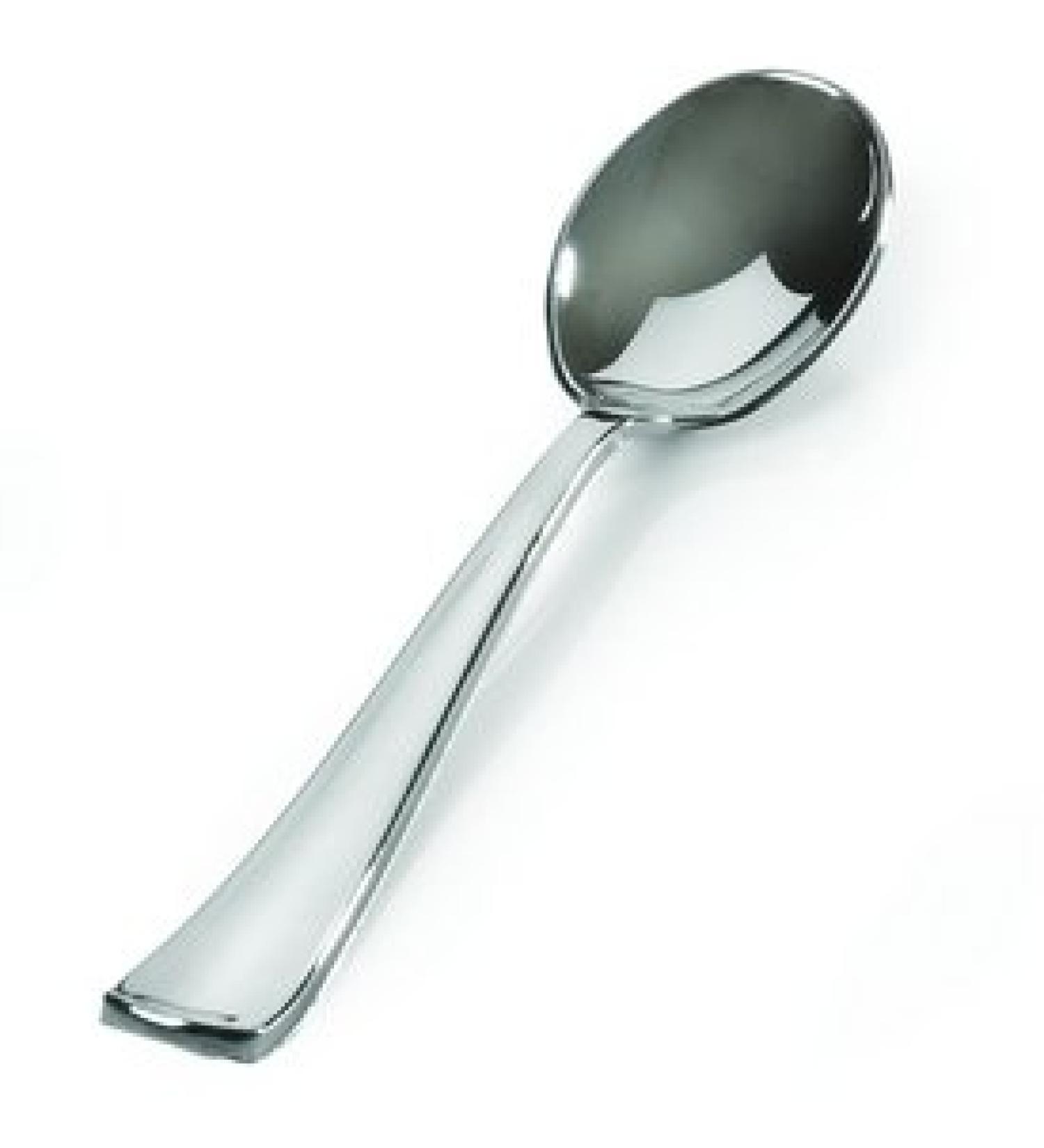 Disposable Silver Teaspoons - 24 Count Silver Plastic Spoons