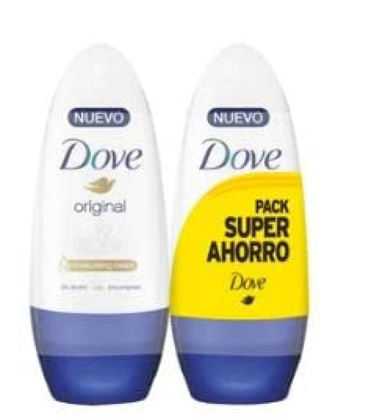 LOGAN Roll-On Deodorant for Women with 1/4 DOVE Original Moisturising Cream 2 x 50 ml.