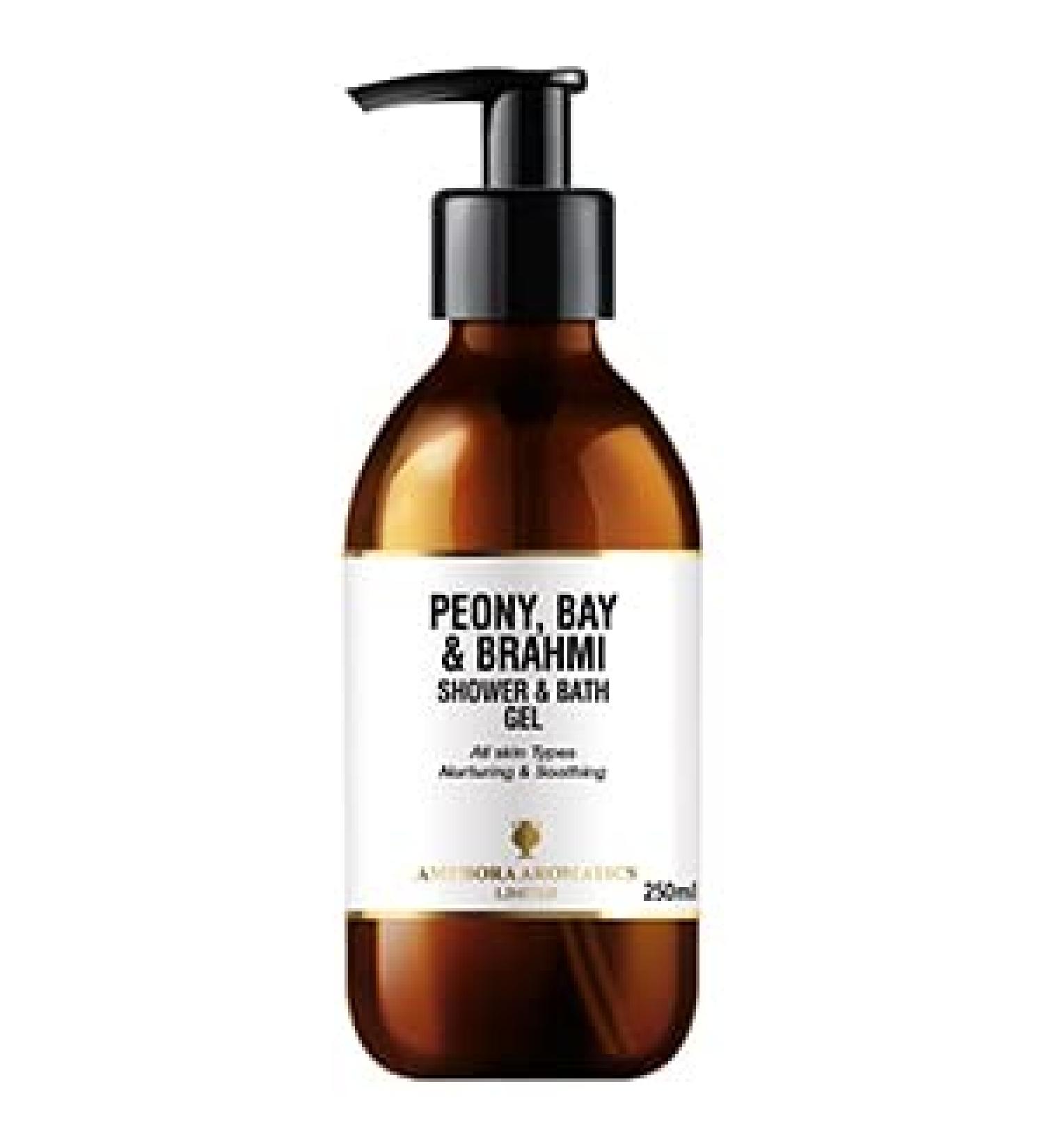 Amphora Aromatics Peony Bay and Brahmi Shower Gel 250ml Glass
