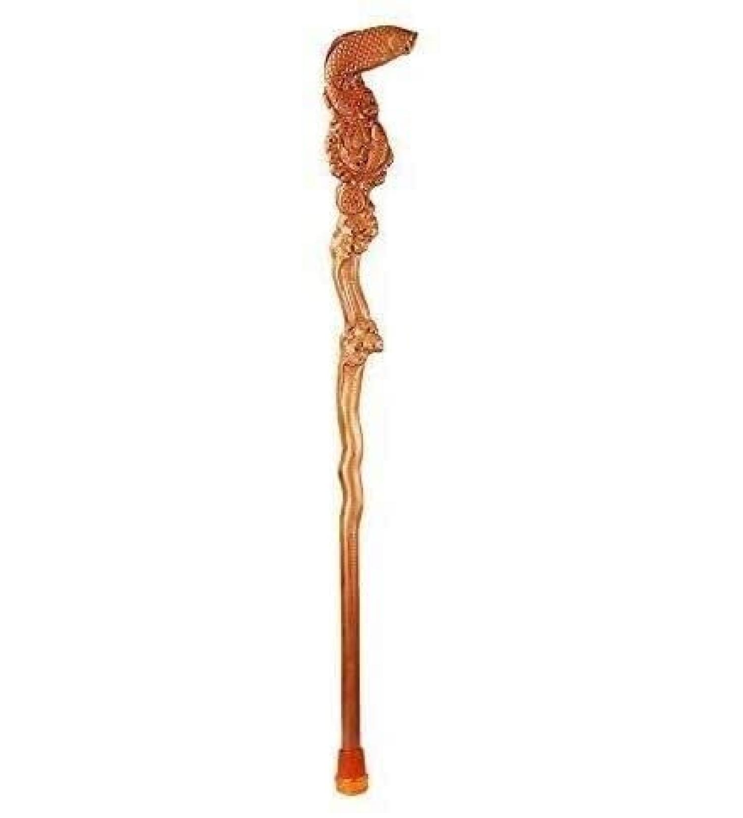 Solid Wooden Walking Cane Wood Canes Walking Stick Solid Wood Gift Crutches Chinese Classical Style Natural Wood Stick Hand-Carved Fish Cane for Old Man Durable 94cm for Elderly Seniors - Buy Online on GoSupps.com