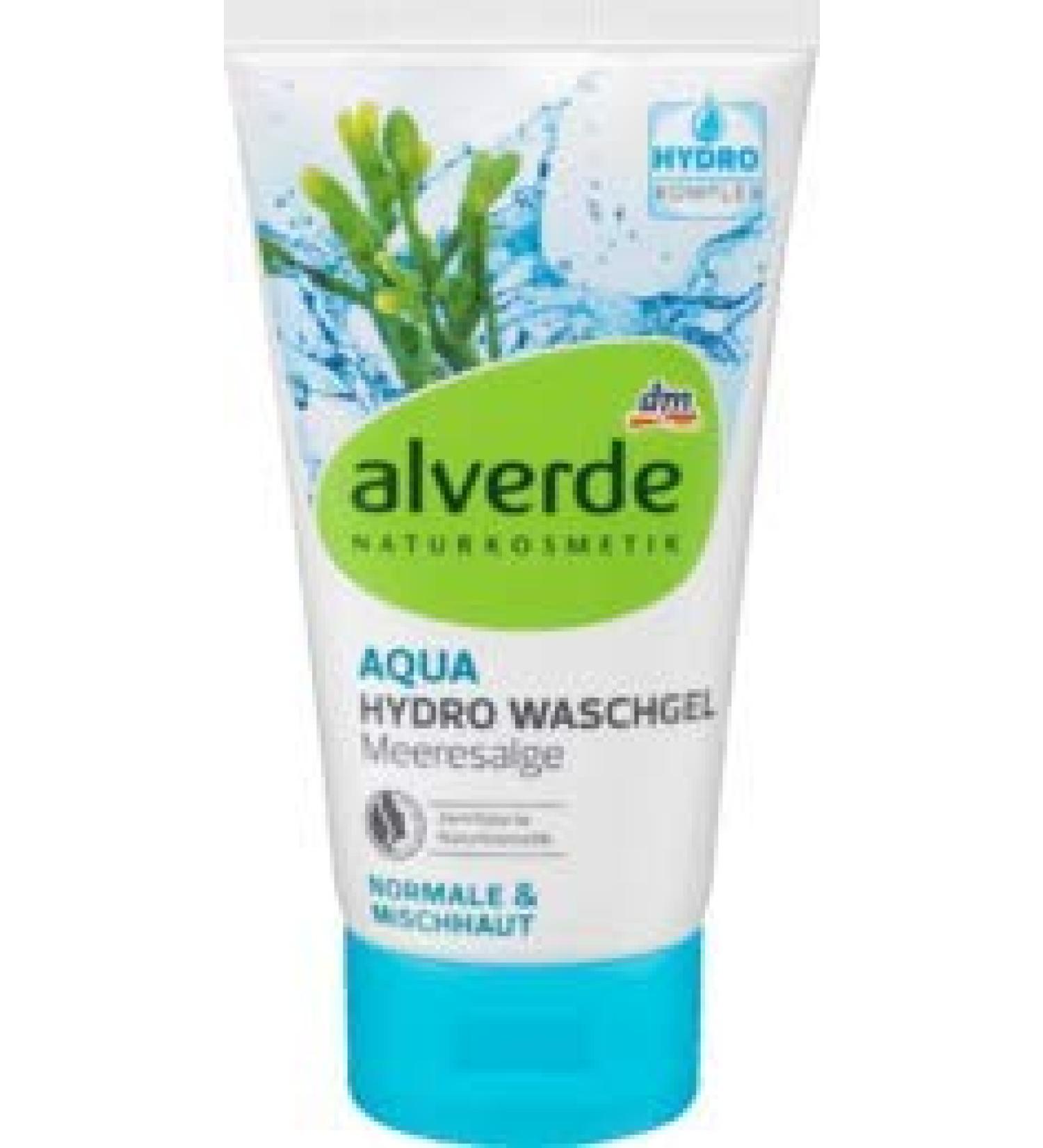 alverde Aqua Hydro Natural Cleansing Gel with Seaweed 150 ml