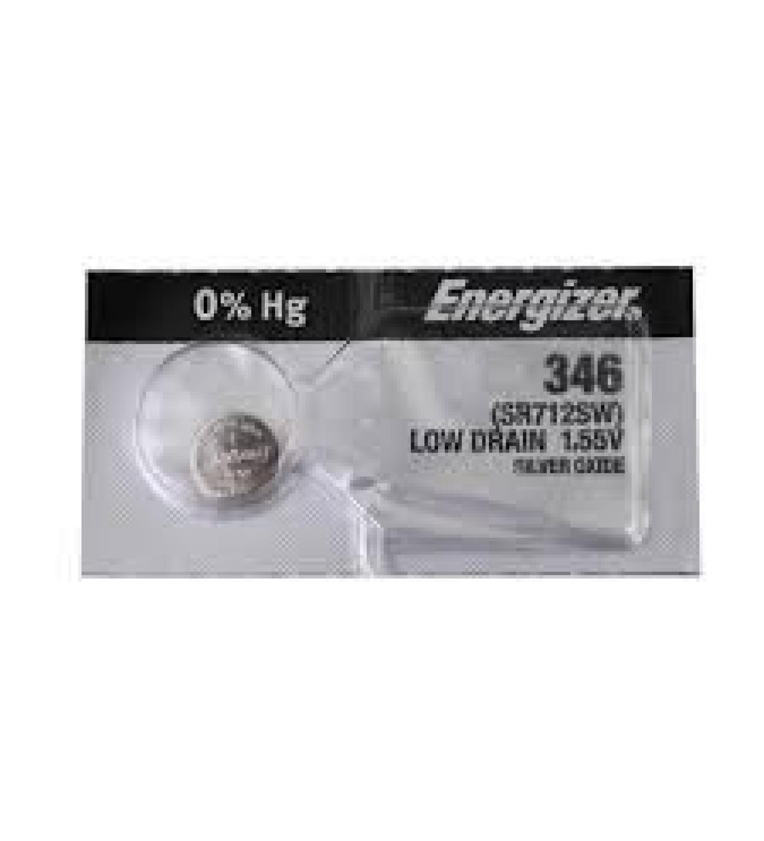 Energizer 346 (SR712SW) Silver Oxide Watch Battery 346. On Tear Strip