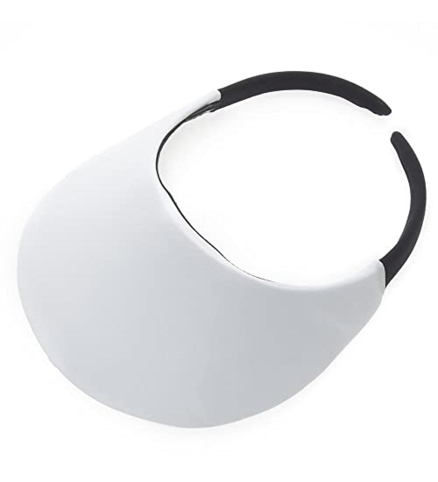 Women's Round Brim Sun Visor Hat - Pure White | Ideal for Golf, Tennis, Resort | No Headache Design | All Season Visor - Buy Online on GoSupps.com
