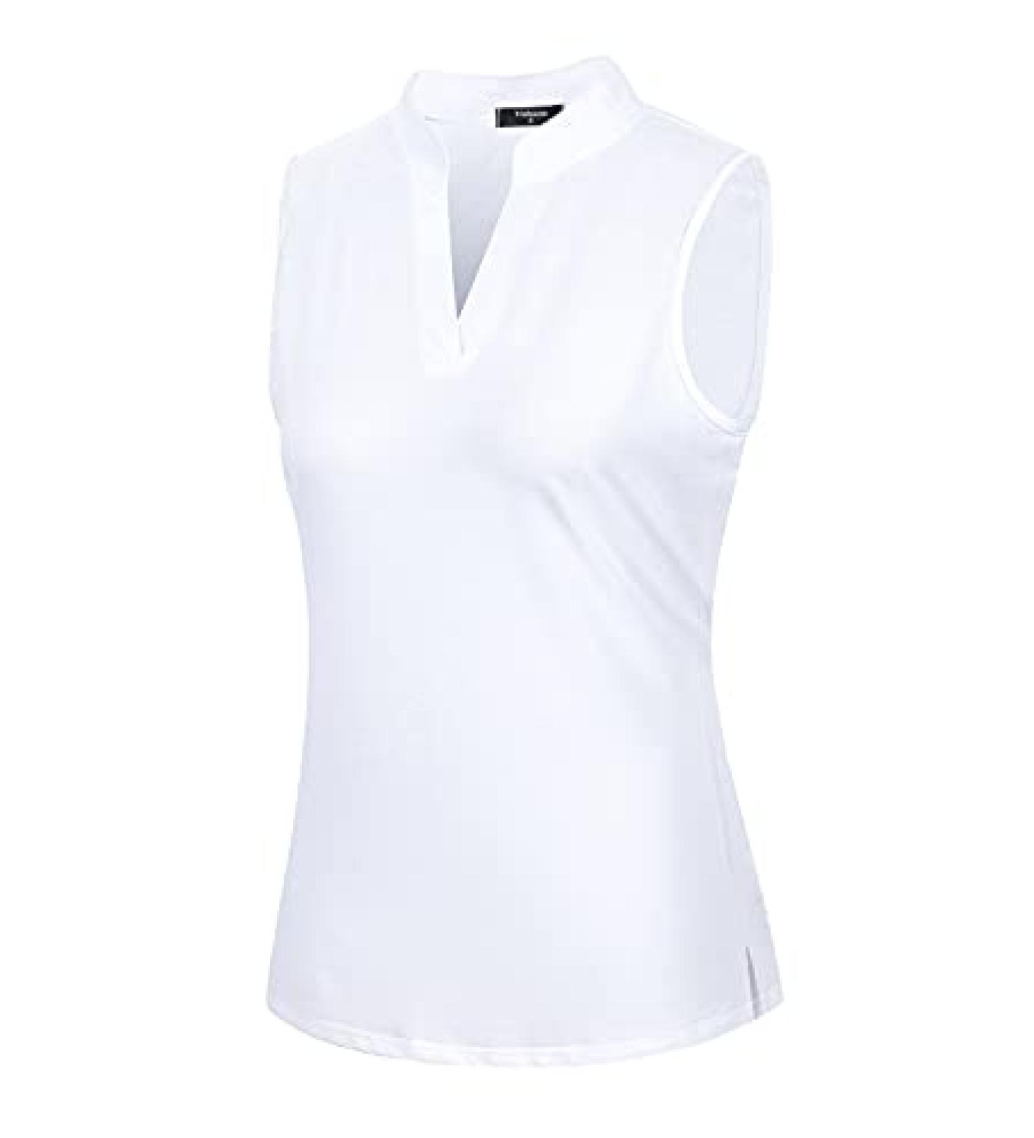 Vidusou Women's Sleeveless Golf Polo Shirt - Lightweight Tennis Sport Top (Large, White) - Buy Online on GoSupps.com
