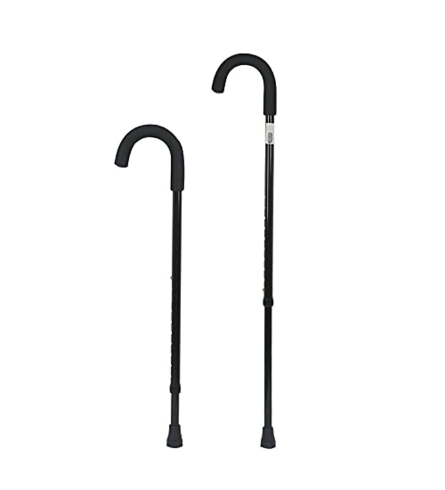 SilteD Non-Slip Walking Stick Black Lightweight Adjustable Aluminum Umbrella Crutches with Comfy Sponge Handle for Elderly Disabled - Buy Online on GoSupps.com