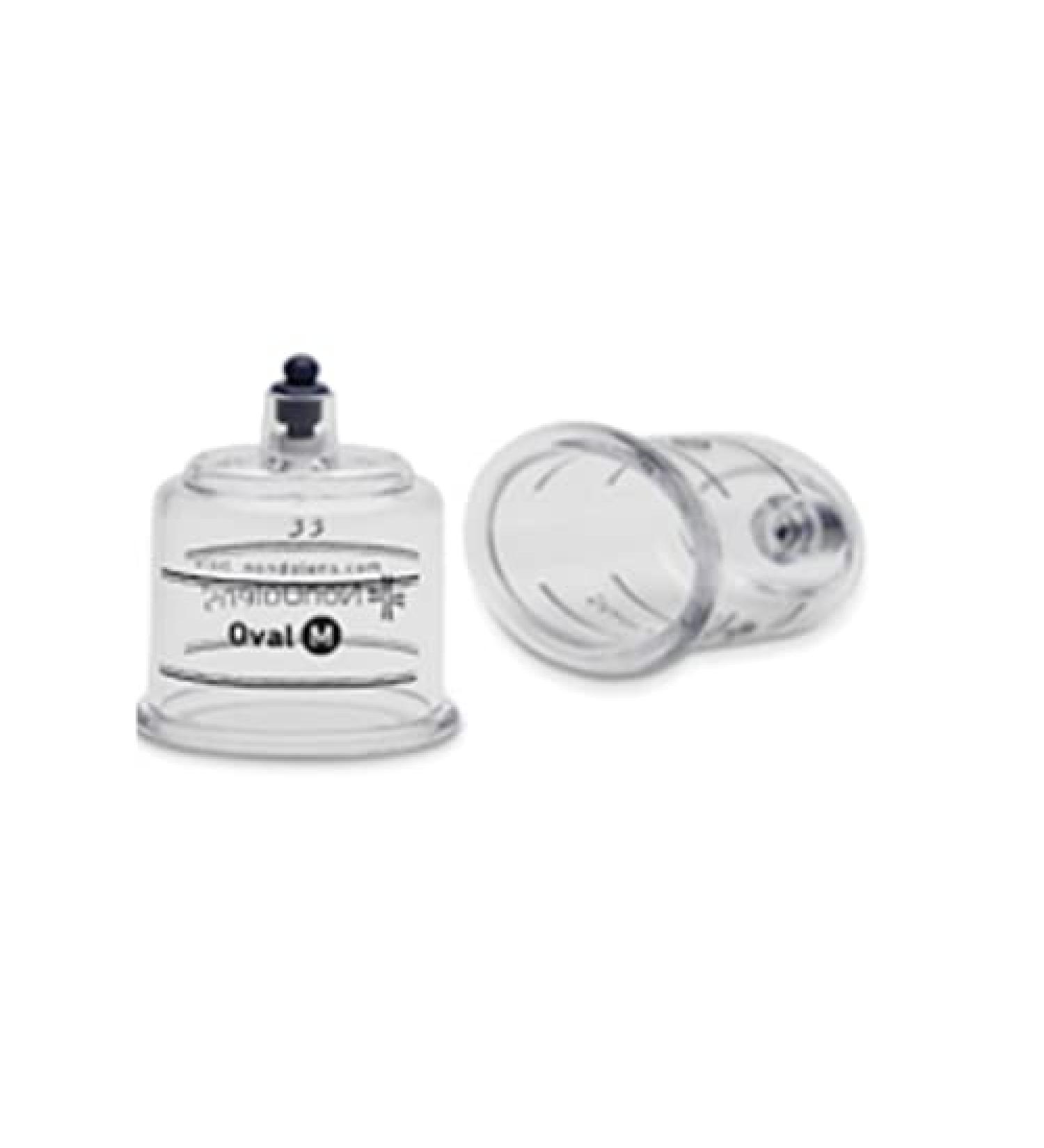 Cupping glasses with valve OVAL L 5 and 7 cm ND38-Oval