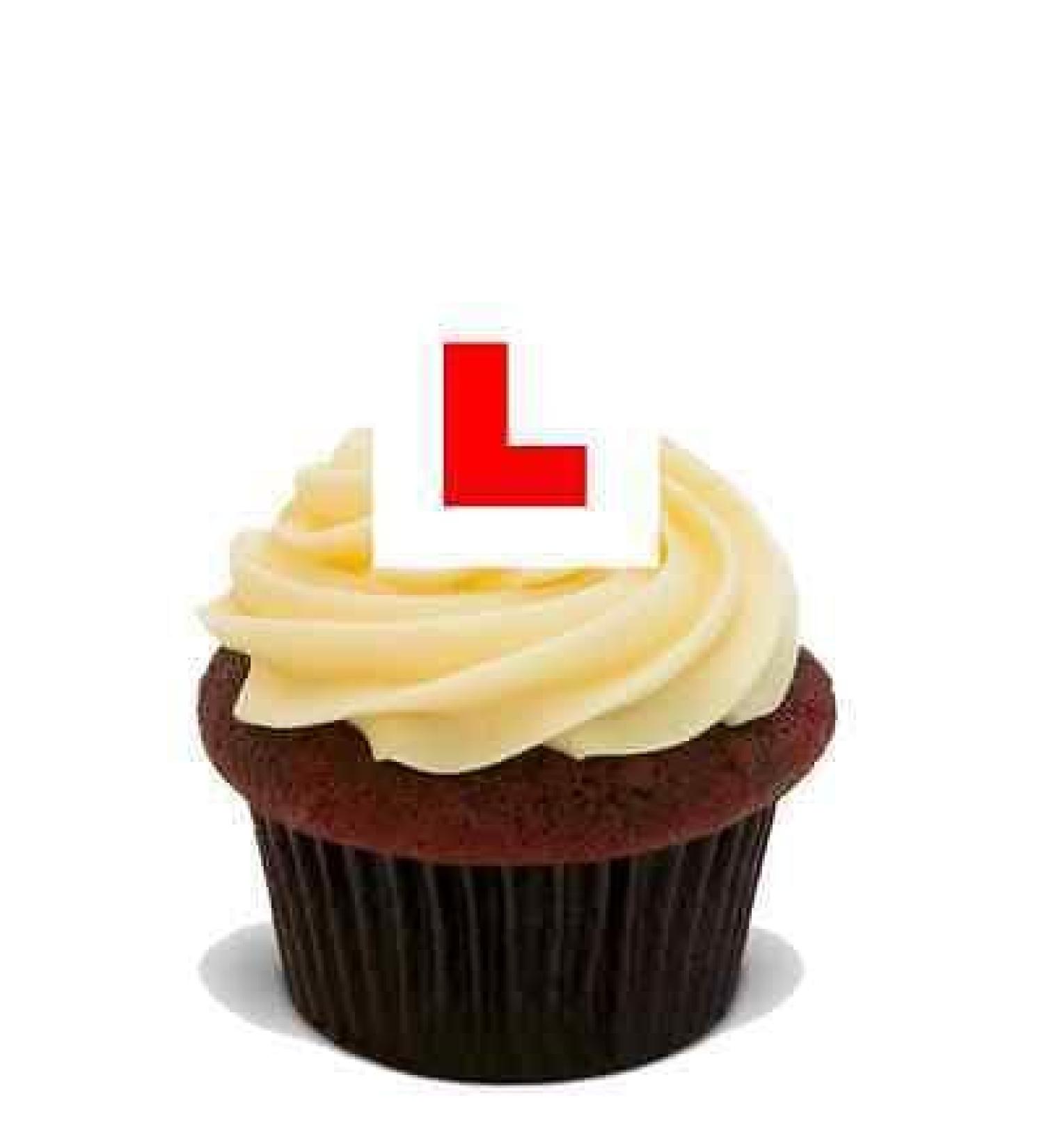 LEARNER L PLATE 20X FLAT STAND UP PREMIUM RICE CARD Edible Cake Toppers D1 DRIVE