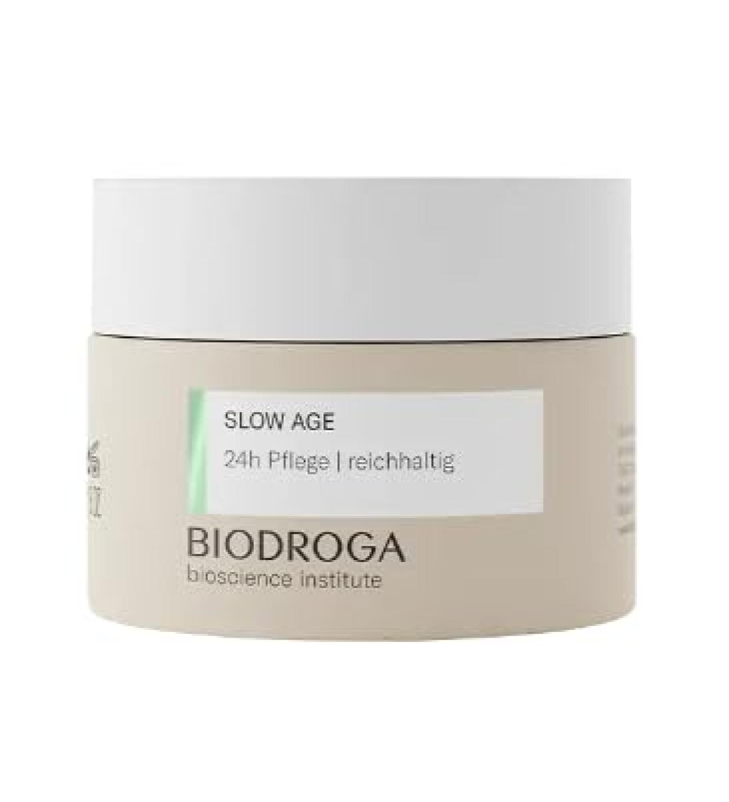 Biodroga Bioscience Institute - Slow Age - 24H Care Rich 50 ml - Anti-Ageing Moisture Reduces Lines & Wrinkles Gives Energy - With Black Forest Complex for Vital Skin