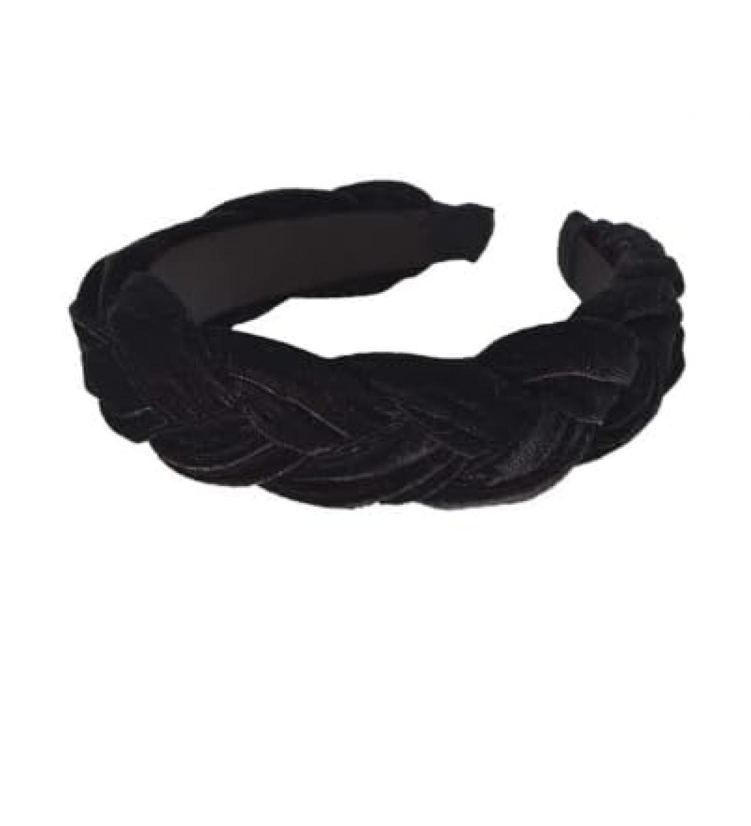 2 Pieces Velvet Braided Headbands Vintage Braided Headbands Rock Fashion Hair Accessories Elegant Headbands for Women Velvet Headbands Perfect for Everyday Wear