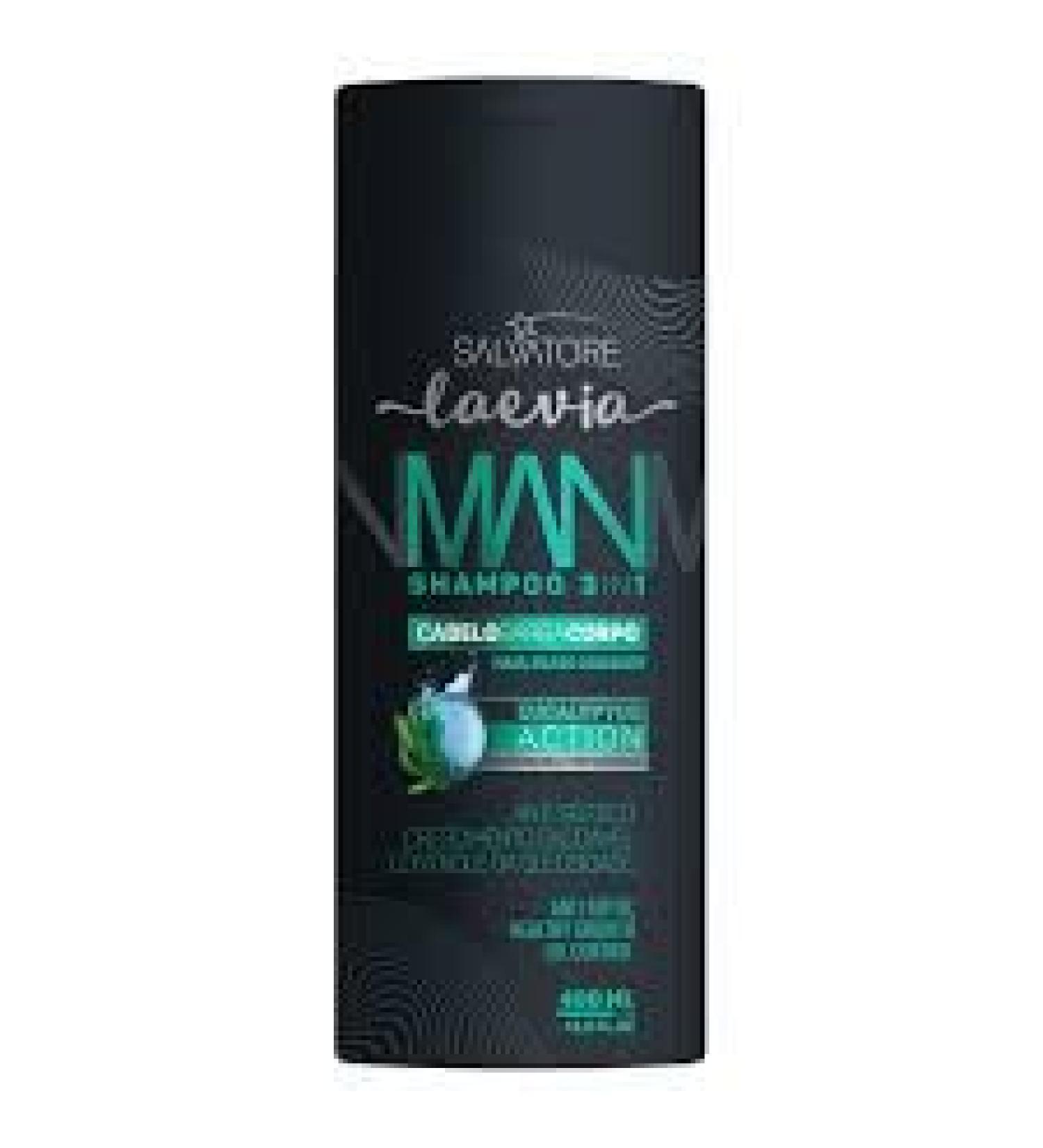 G n rique Salvatore Laevia 3 in 1 Eucalyptus Man Shampoo 400 ml