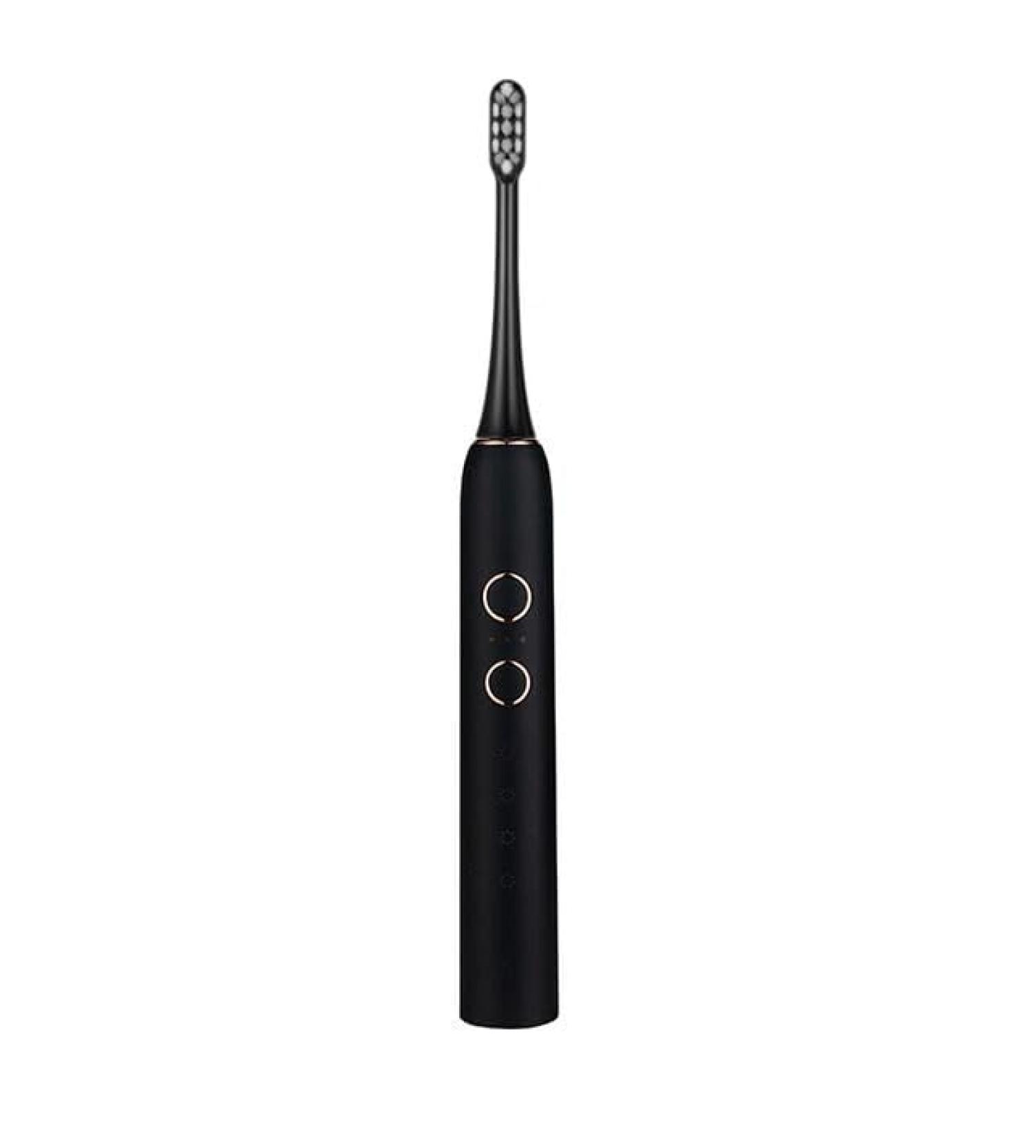 Sonic Electric Toothbrush for Adults - IPX7 Waterproof 4 Brush Heads 4 Modes 3 Intensity Levels 2 Minute Timer - Black - Buy Online on GoSupps.com