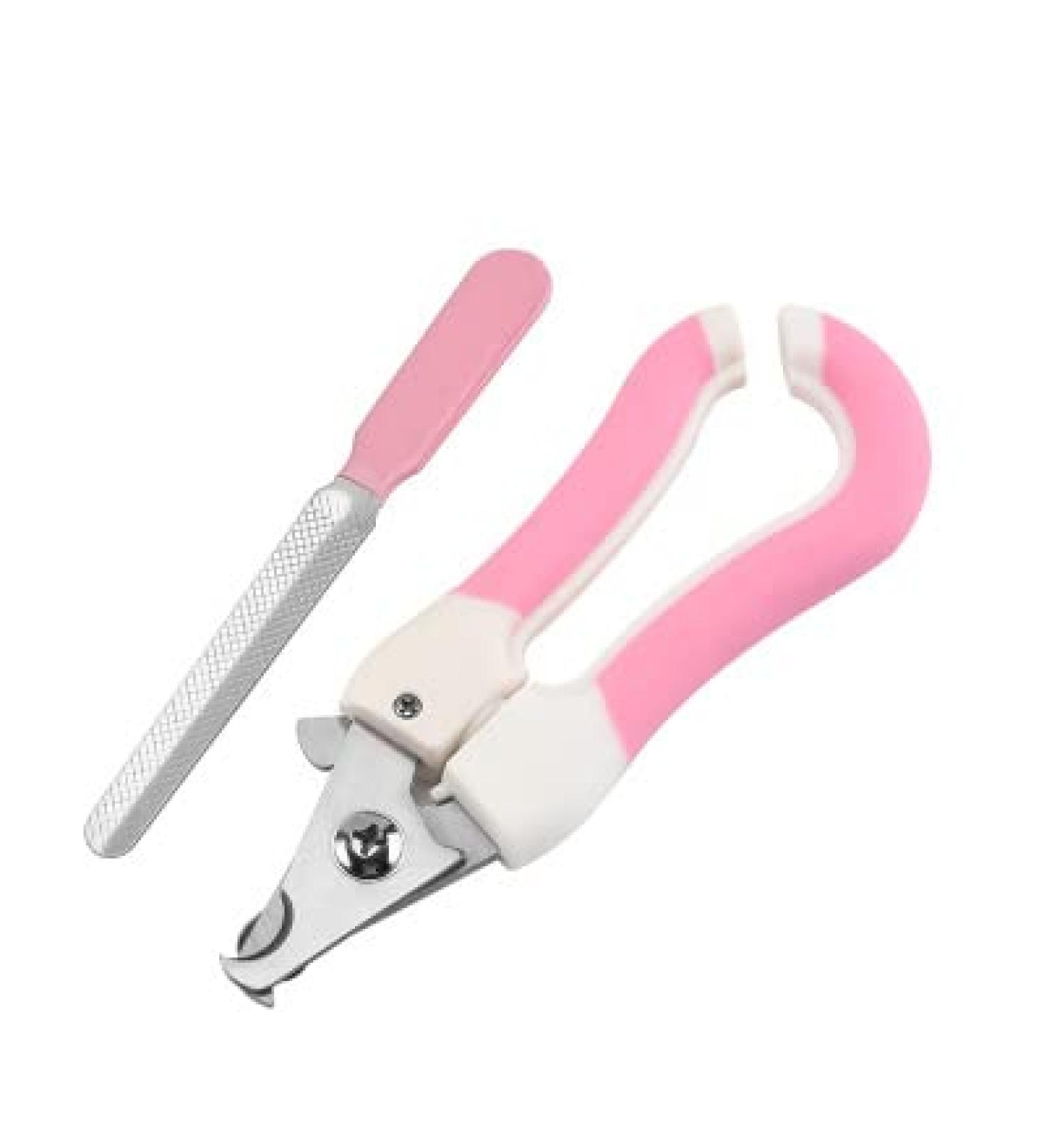 PSGS Professional Pet Nail Clippers Dog Cat Stainless Steel Two-Color Labor-Saving Nail Clippers Convenient Beauty Cleaning Supplies (Color : Give Sharpener Pink) - Buy Online on GoSupps.com