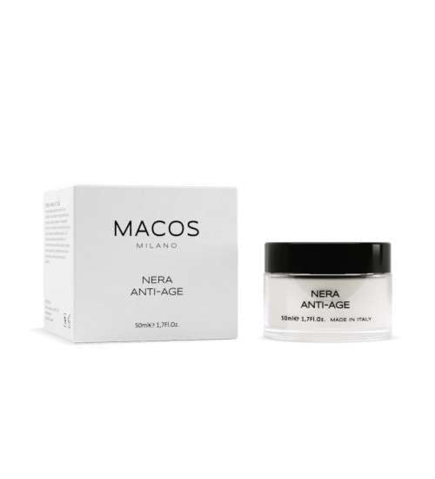 MACOS MILANO Antiaging black cream cleansing detoxifying and antismog with vegetable charcoal moisturizing and antiaging for radiant and renewed skin 50 ml - Buy Online on GoSupps.com