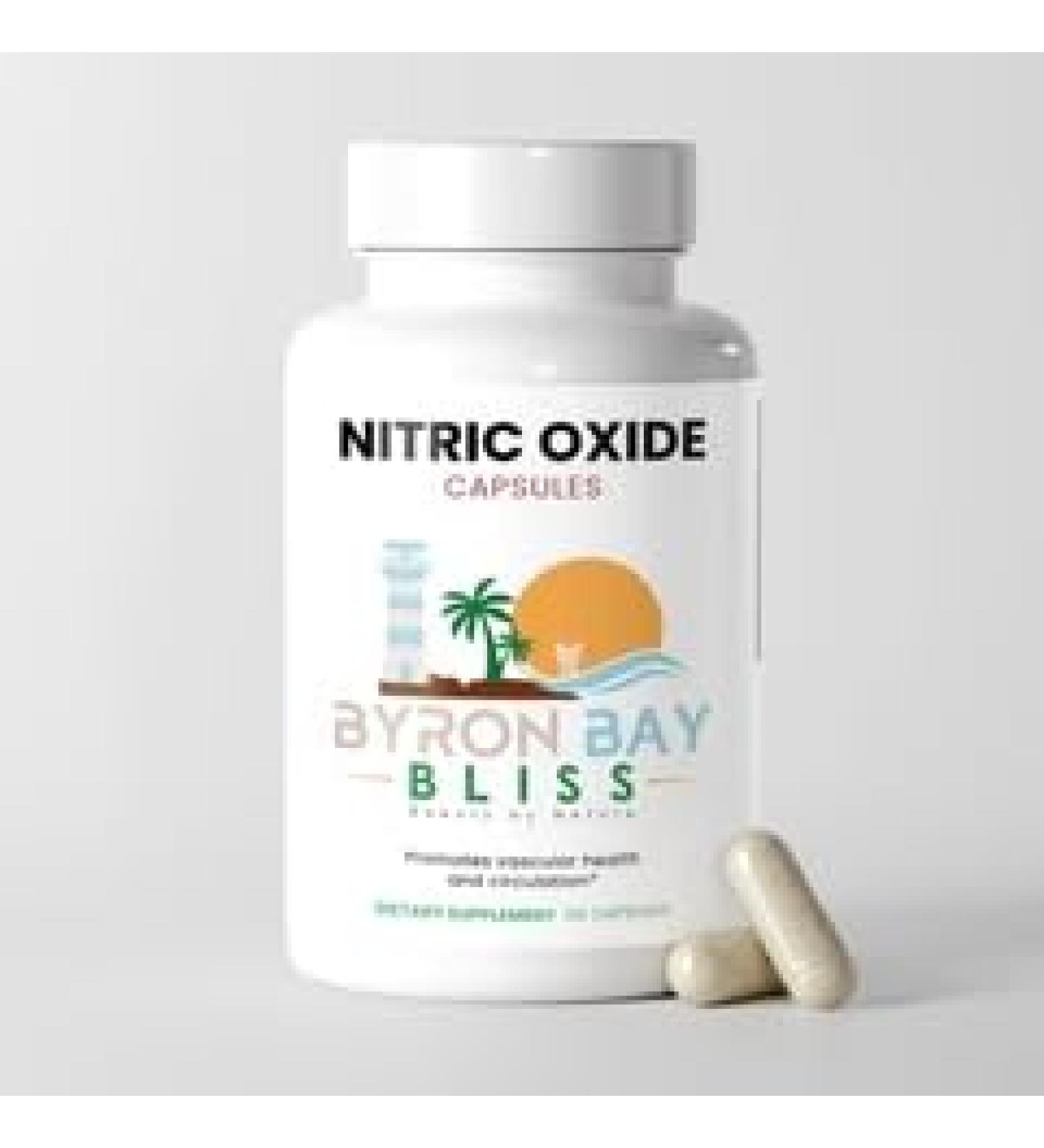 Byron Bay Bliss Nitric Oxide Capsules 60 Count L-Arginine and L-Citrulline Circulation and Muscle Support