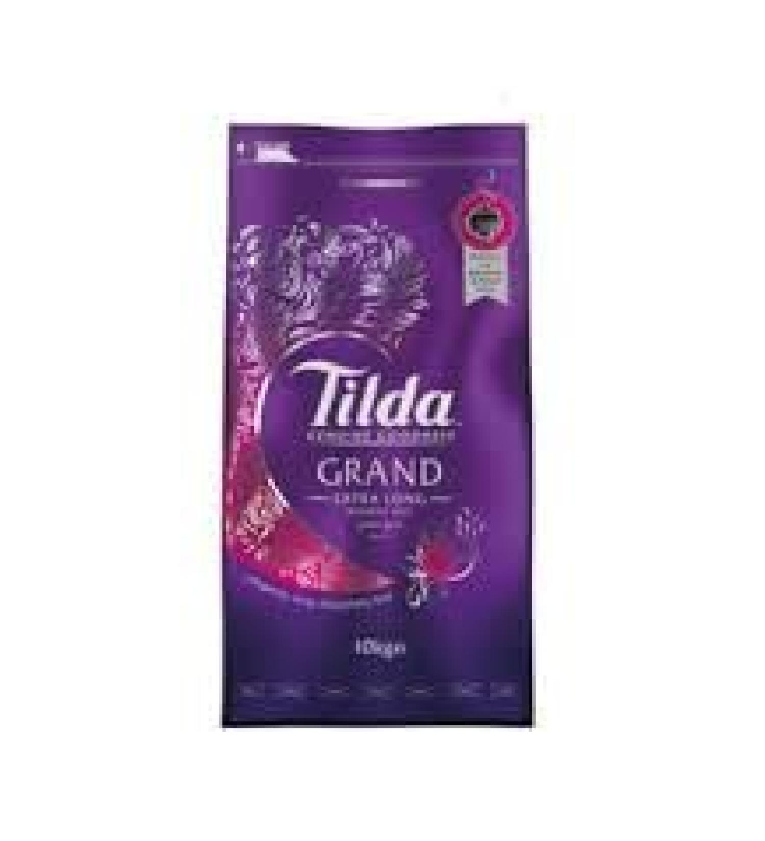 Tilda Grand White Rice 10kg | Extra-Long Basmati Rice | Premium Quality | Aromatic Delight | Hygienic Packaging - Buy Online on GoSupps.com