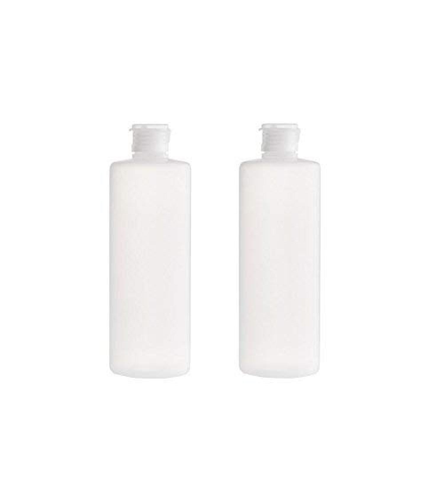 2 pieces clear empty plastic cosmetic squeezable phiole bottles glass pot with flip cap toner lotion shower gel shampoo storage container (400 ml / 14 ounces)