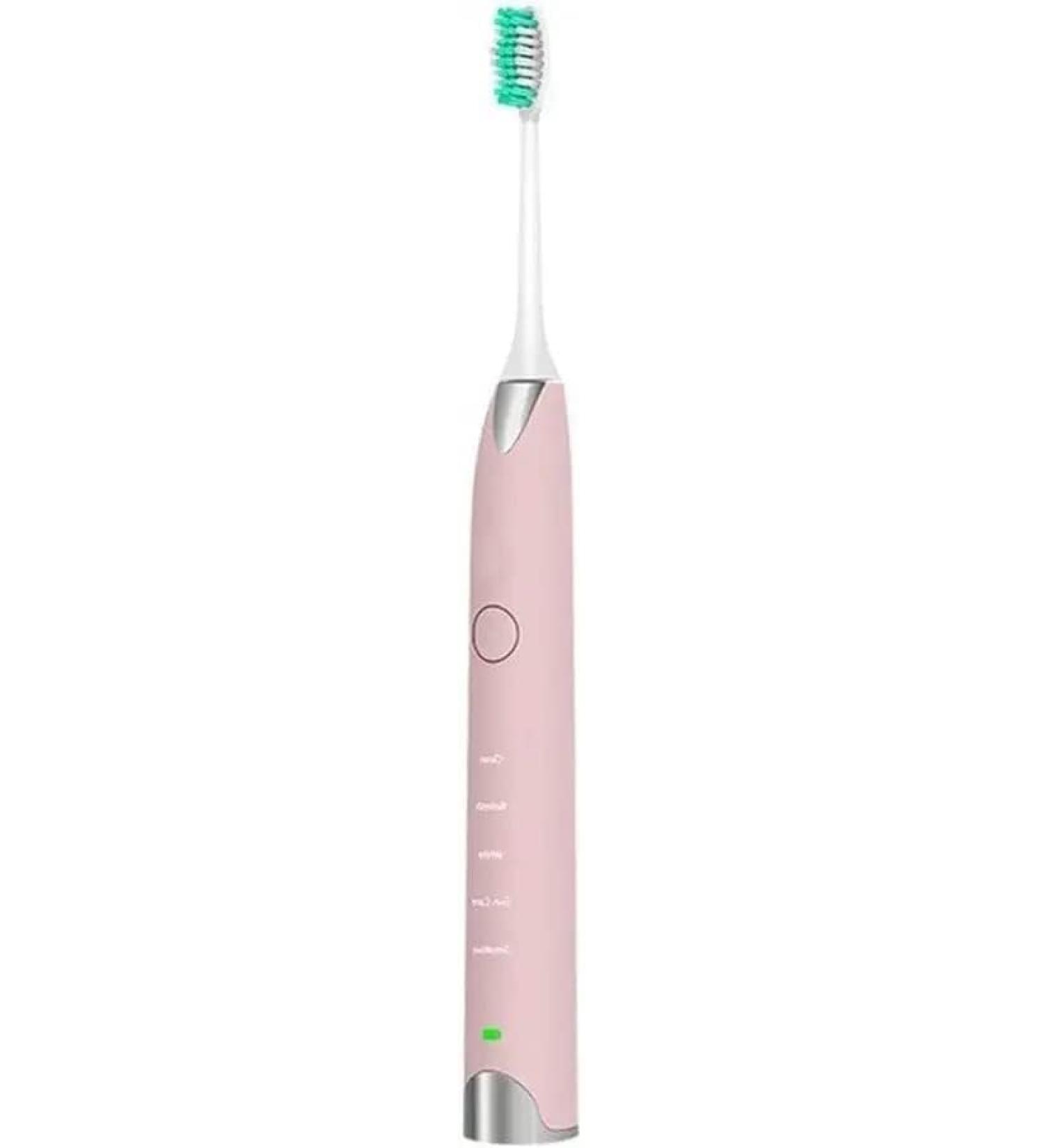 Toothbrush with 5 Modes Waterproof IPX7 Electric Toothbrush with Smart Timer Rechargeable for Adults Travel Teeth Dental Care USB Charging (Color : White) (Color : Pink)