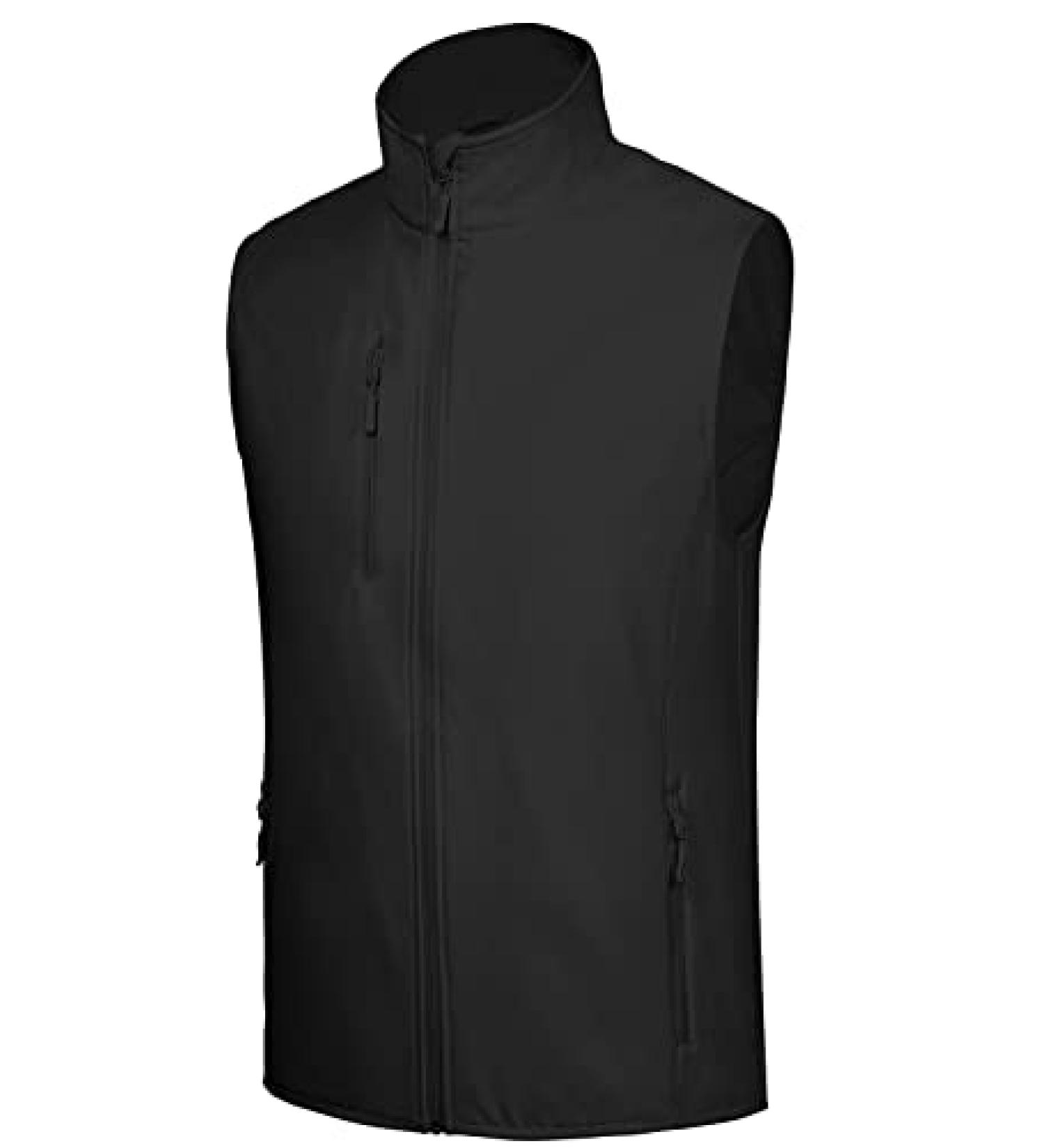 Fit space Men's Lightweight Softshell Vest - Windproof, Sleeveless Jacket for Cycling, Travel, Running - Black, Size Large - Buy Online on GoSupps.com