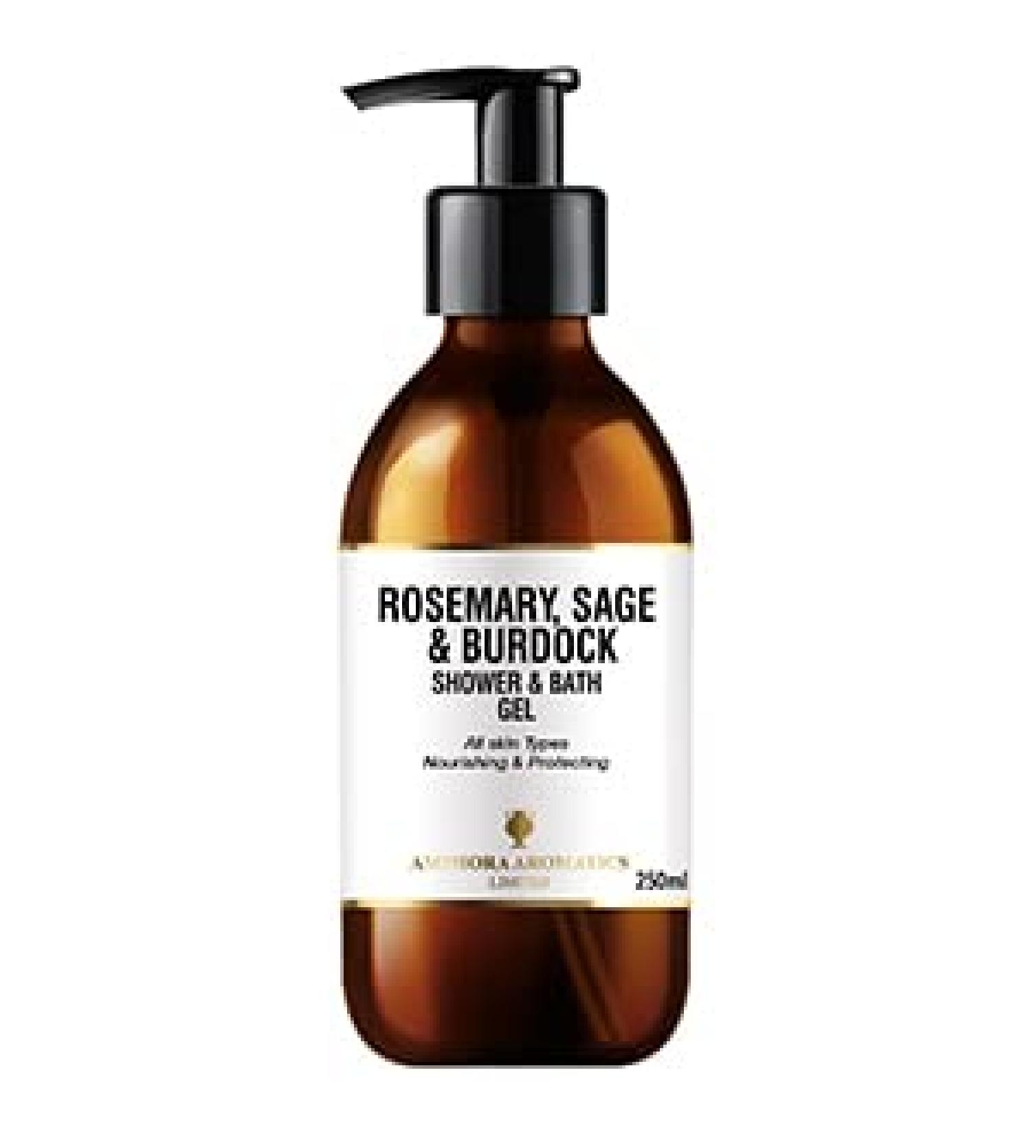 Amphora Aromatics Rosemary Sage Burdock Shower Gel 250ml Glass