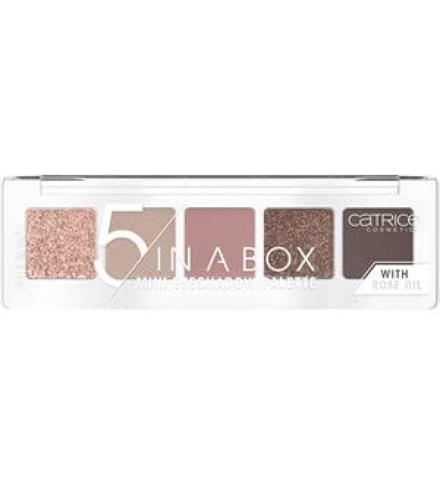 Catrice 5 in A Box Mini Eyeshadow Palette eyeshadow No. 050 Blue Smokey Look multicolored 5 colors with oils intensive matt metallic shimmering vegan nanoparticles free (4G)