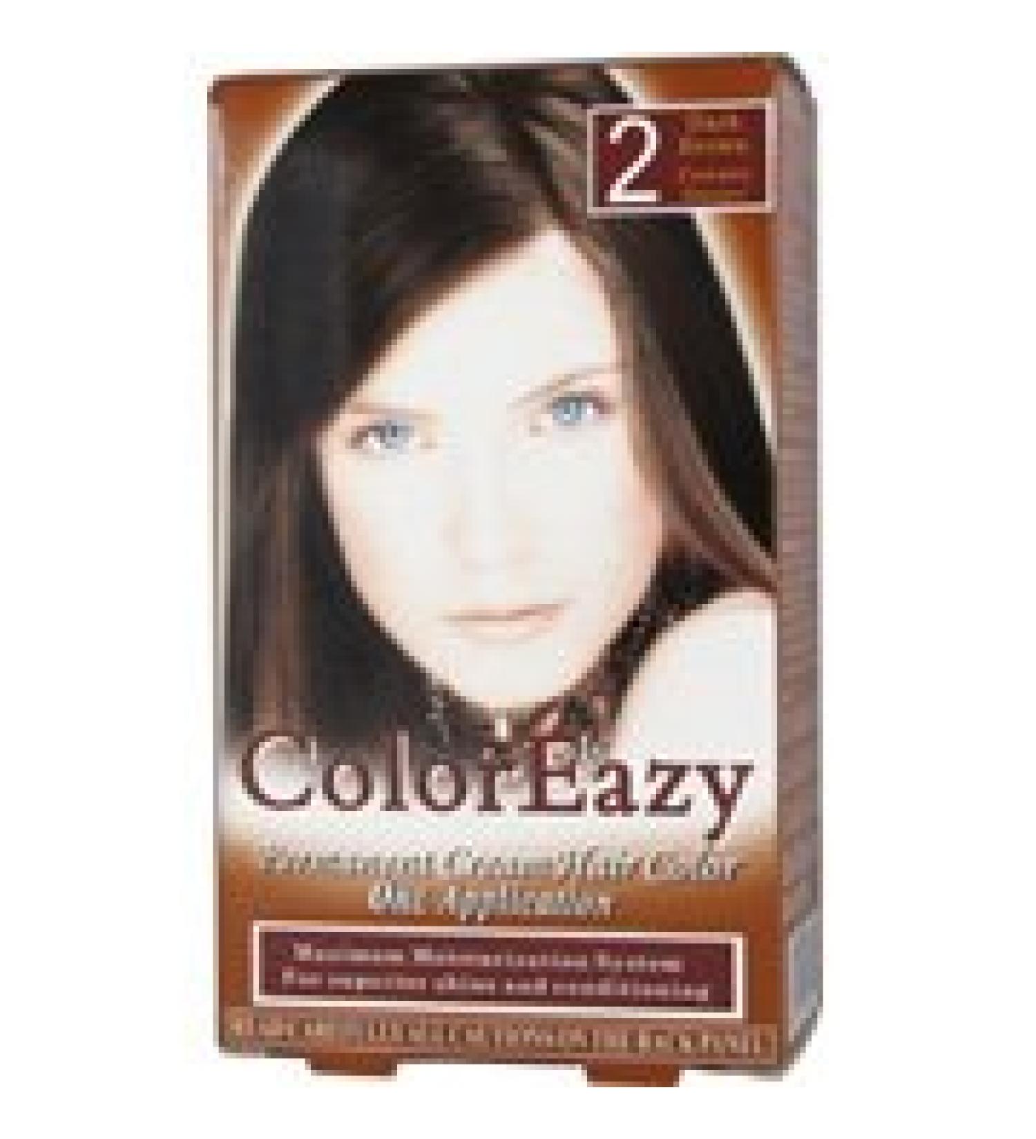 ColorEazy Permanent Cream Hair Color 2 Dark Brown - 3.47 oz | International Shipping Available | De La Ritz - Buy Online on GoSupps.com