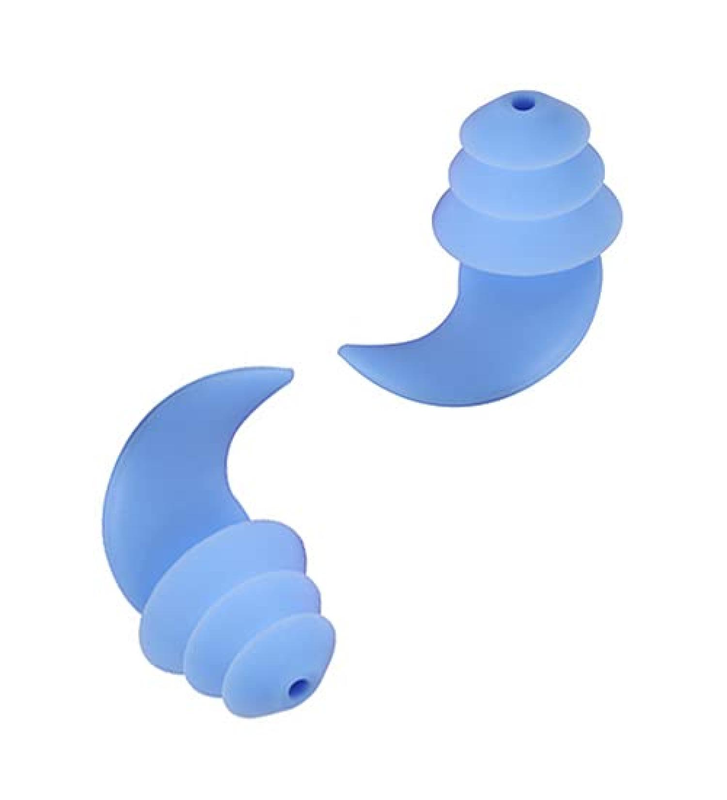 Silicone Ear Plugs for Sleeping - 2 Pairs Reusable & Washable Noise Reduction Earplugs for Sleep, Work, Swimming, Concerts - Blue - Buy Online on GoSupps.com