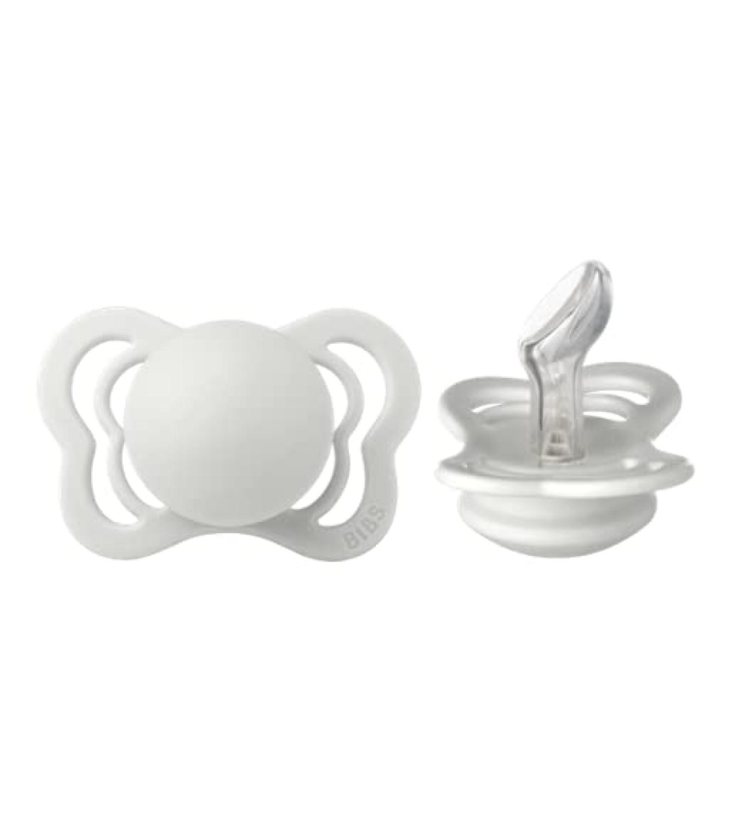 BIBS Couture Collection BPA-Free Pacifiers | Made in Denmark | Cloud Color | 6 Months | Set of 2 - Buy Online on GoSupps.com